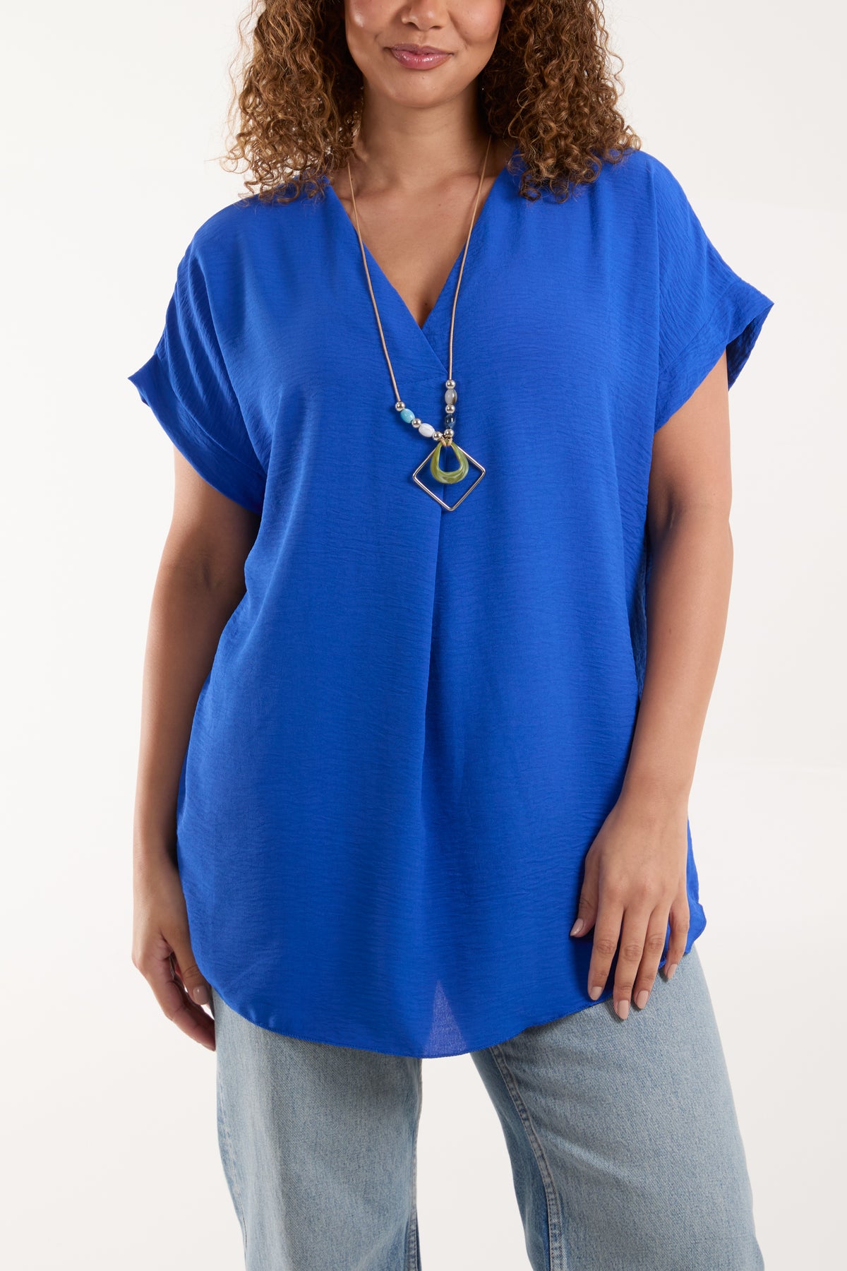 Necklace V-Neck Crossover Top