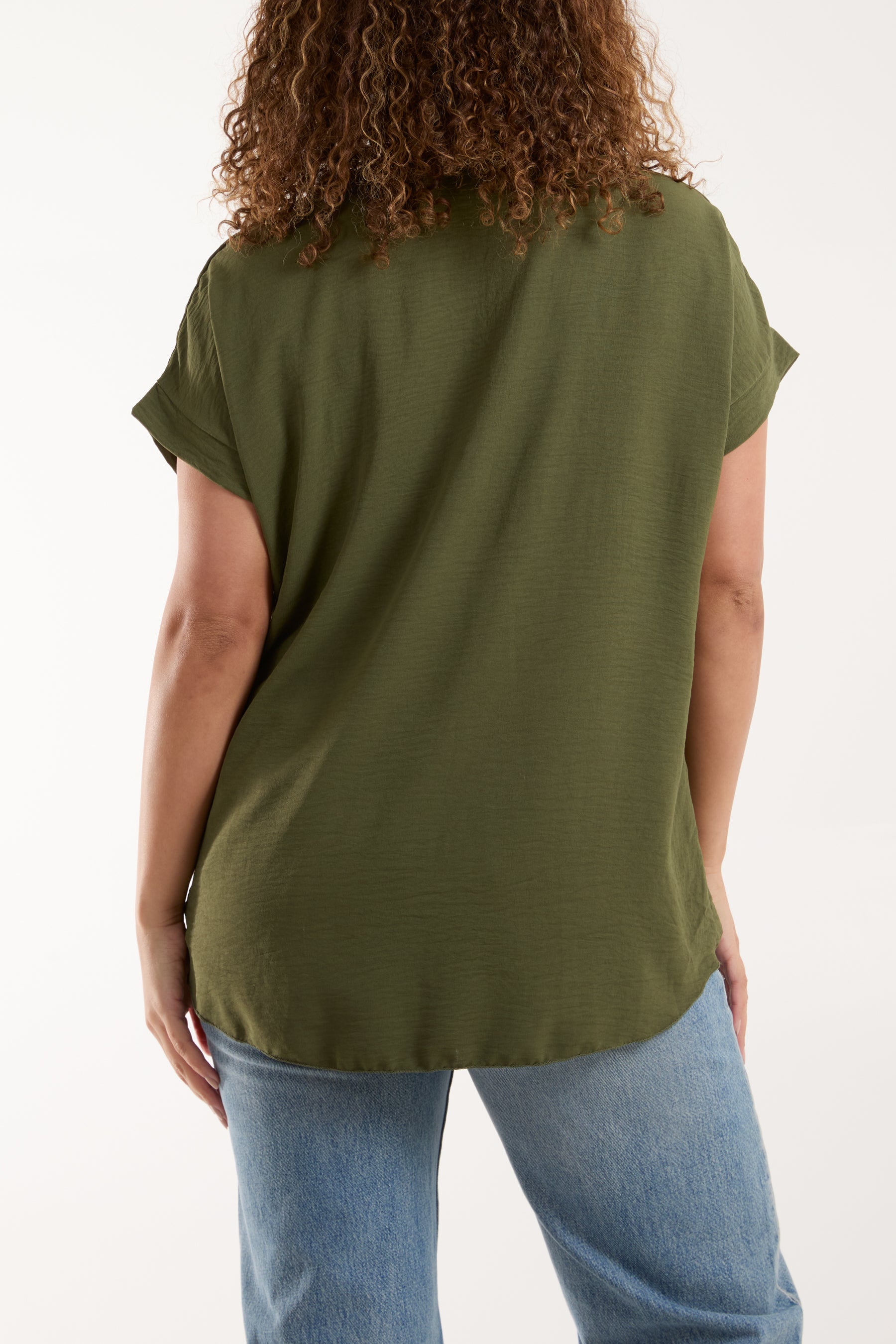 Necklace V-Neck Crossover Top