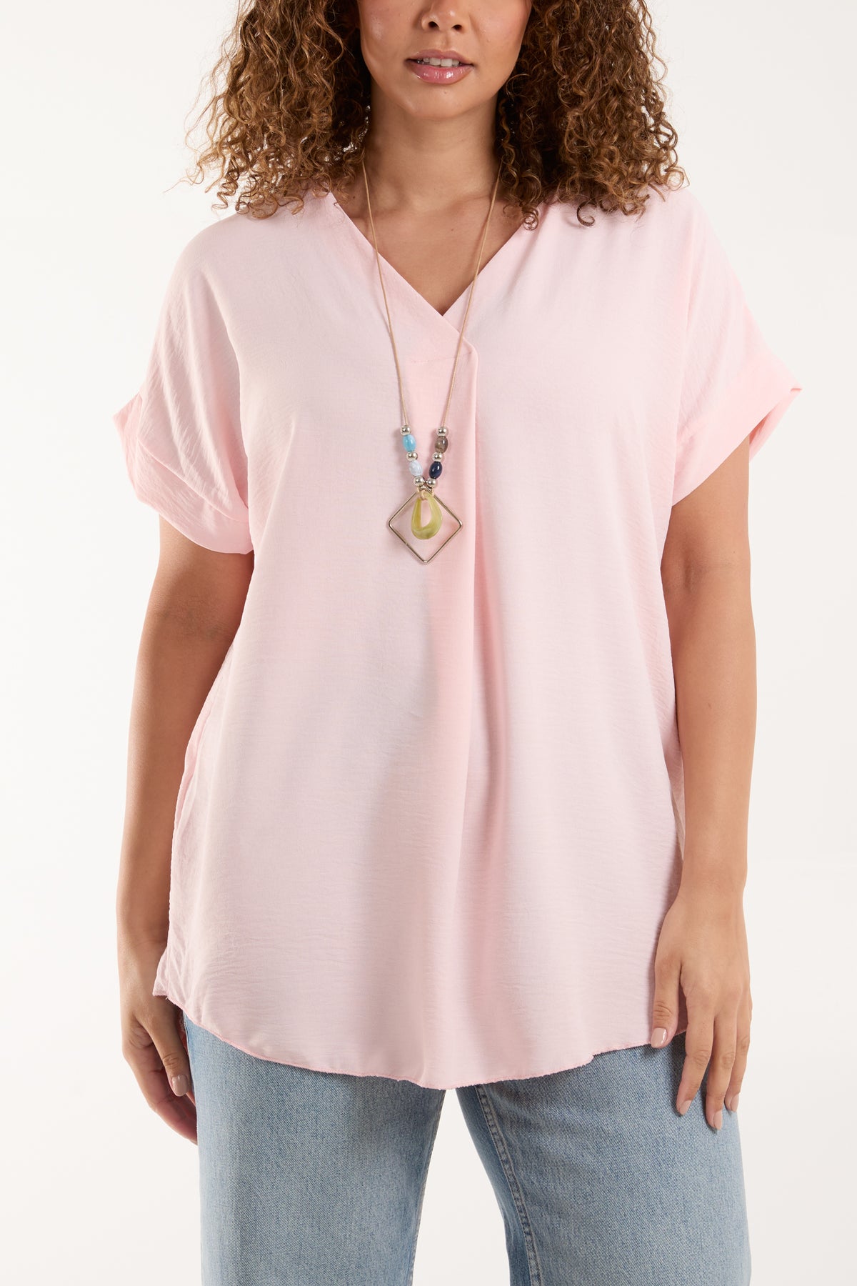 Necklace V-Neck Crossover Top
