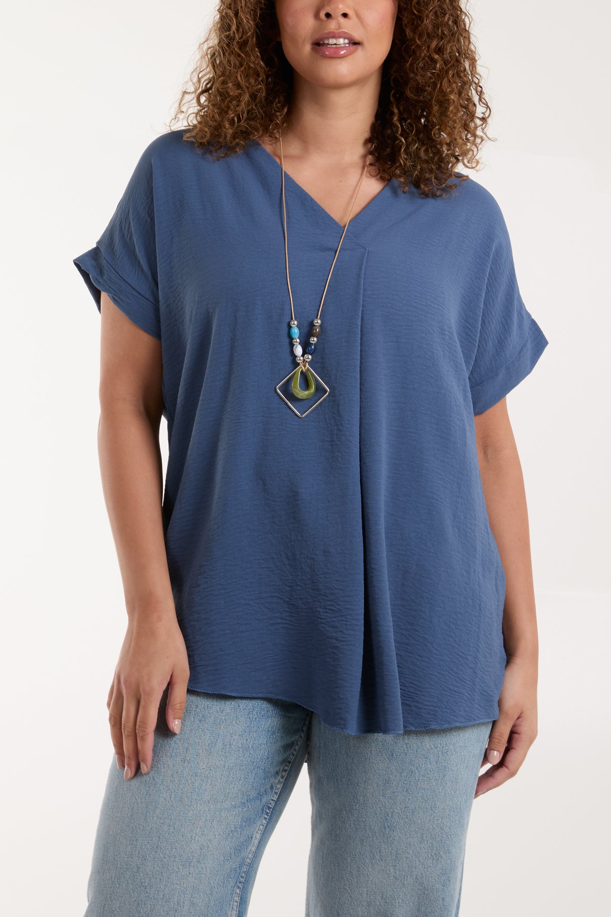 Necklace V-Neck Crossover Top