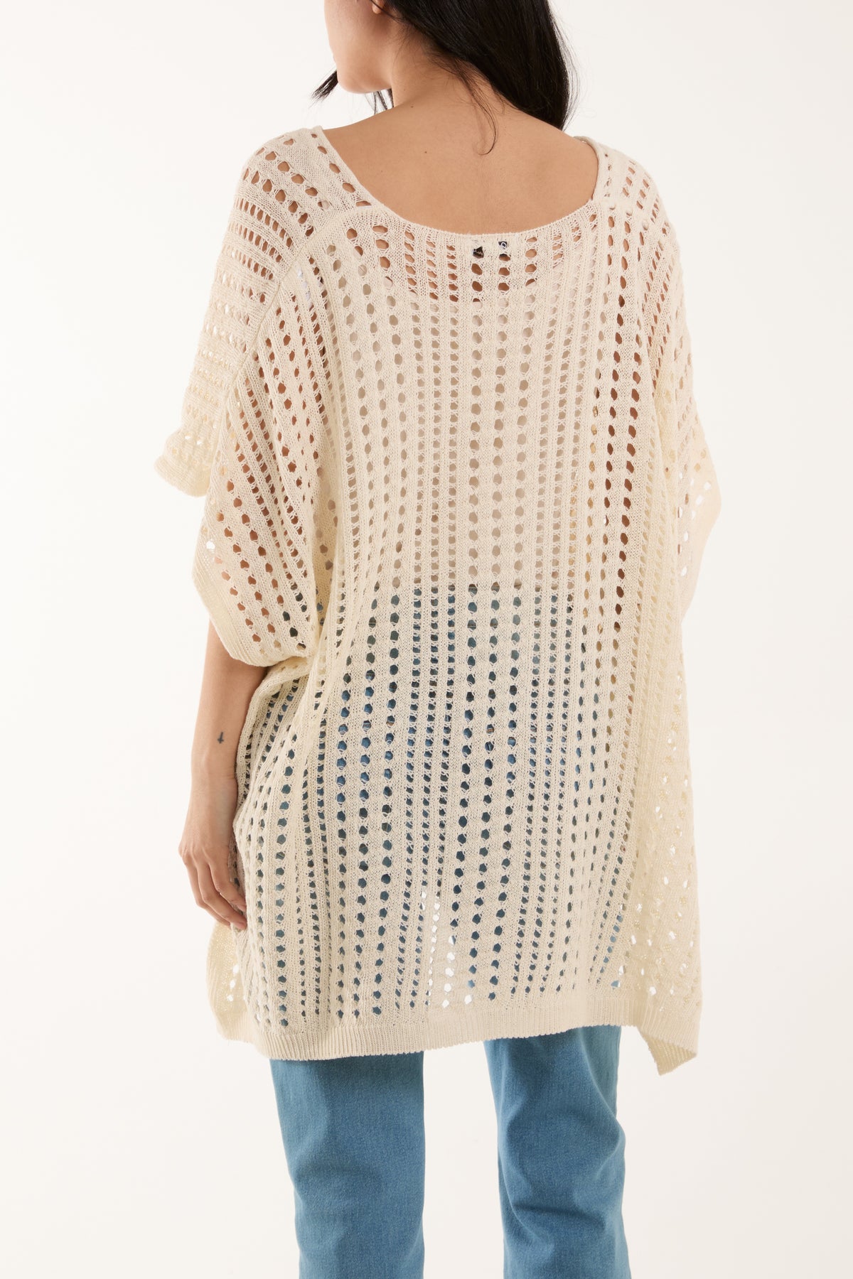 3/4 Sleeve Crochet Poncho