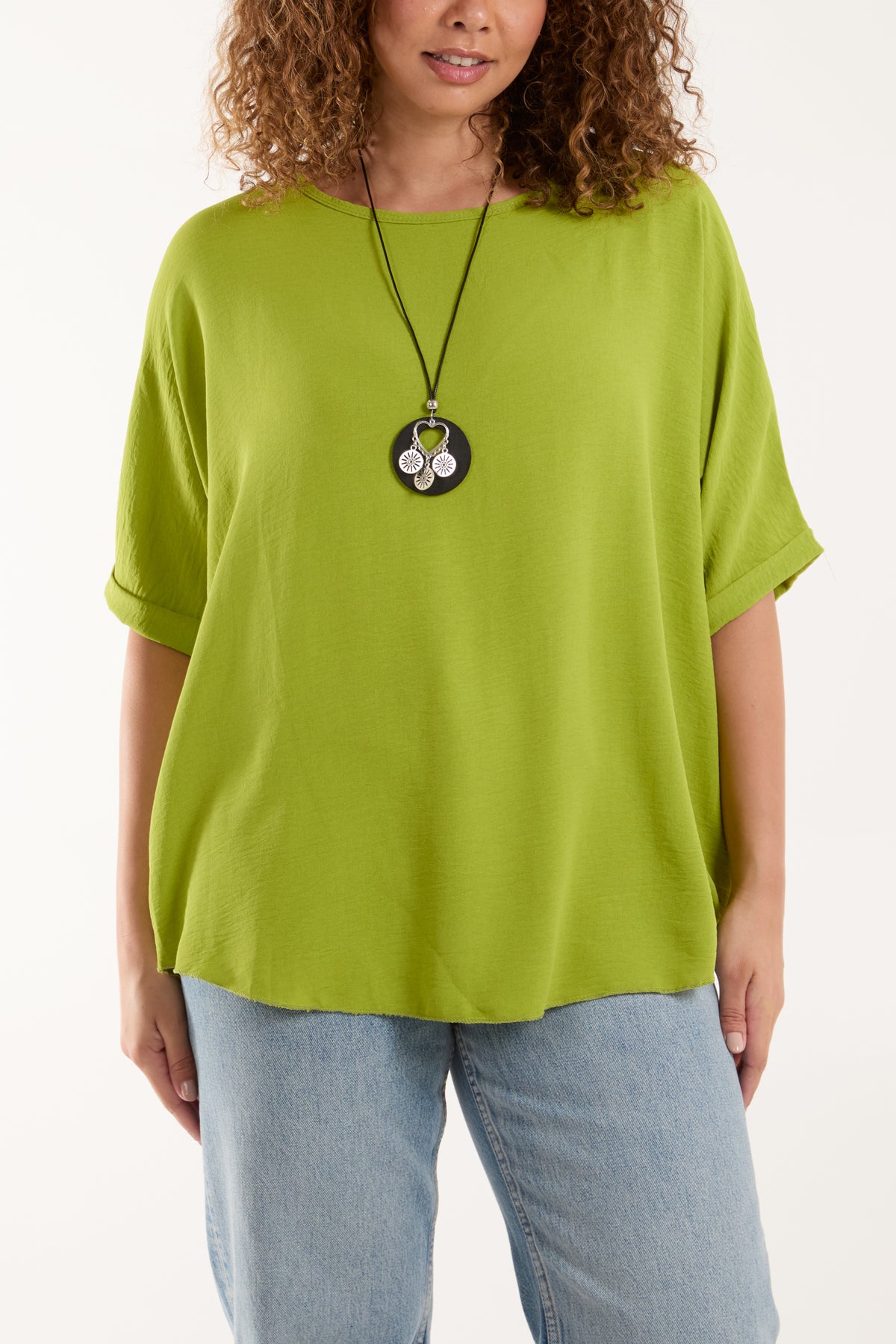 Short Sleeve Necklace Blouse