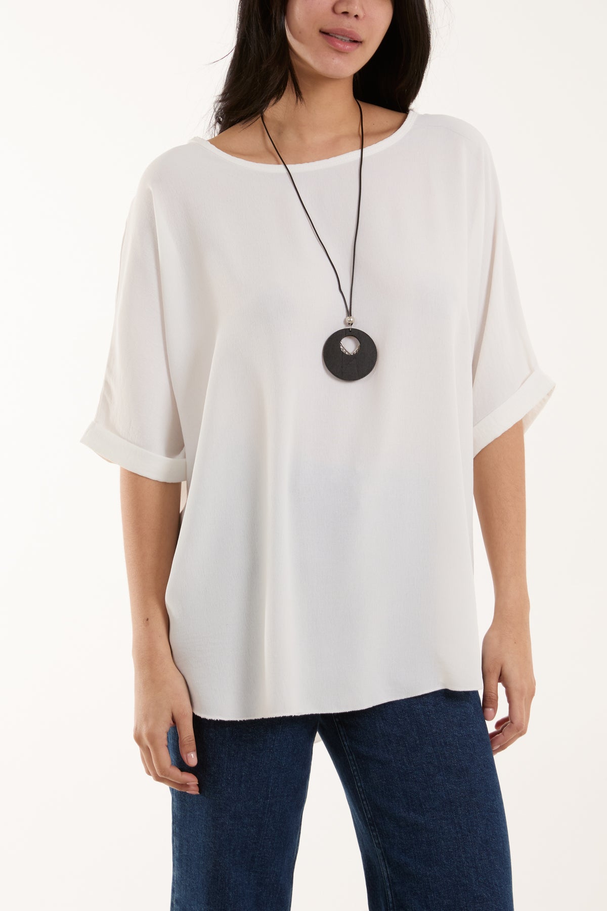 Short Sleeve Necklace Blouse