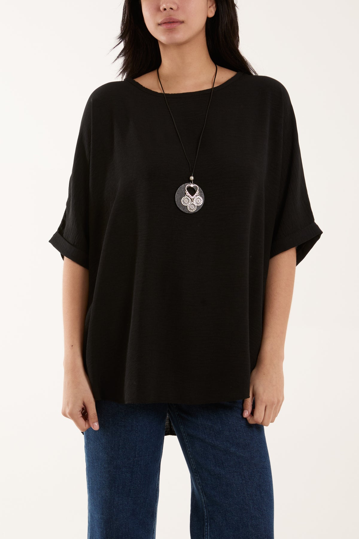 Short Sleeve Necklace Blouse