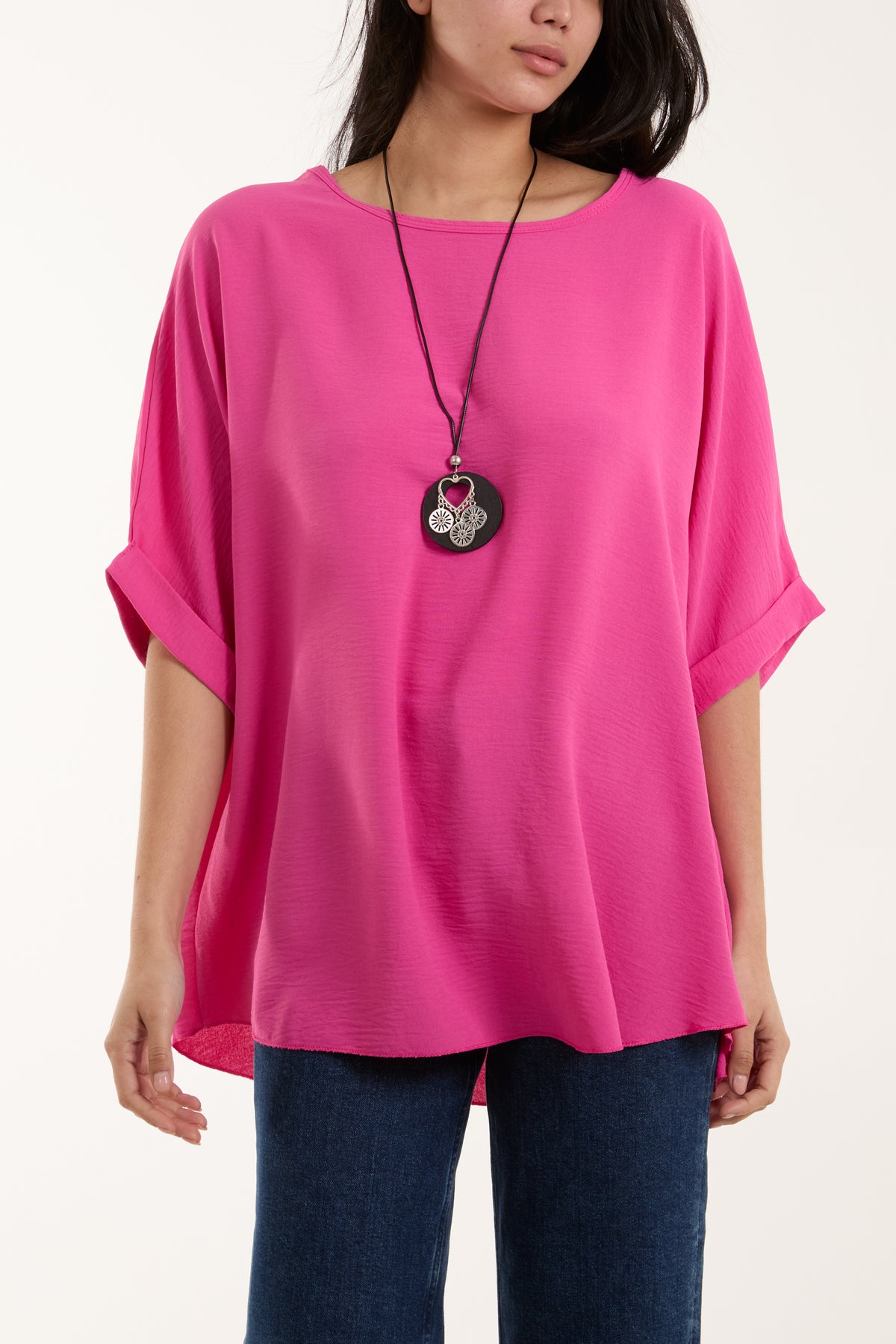 Short Sleeve Necklace Blouse