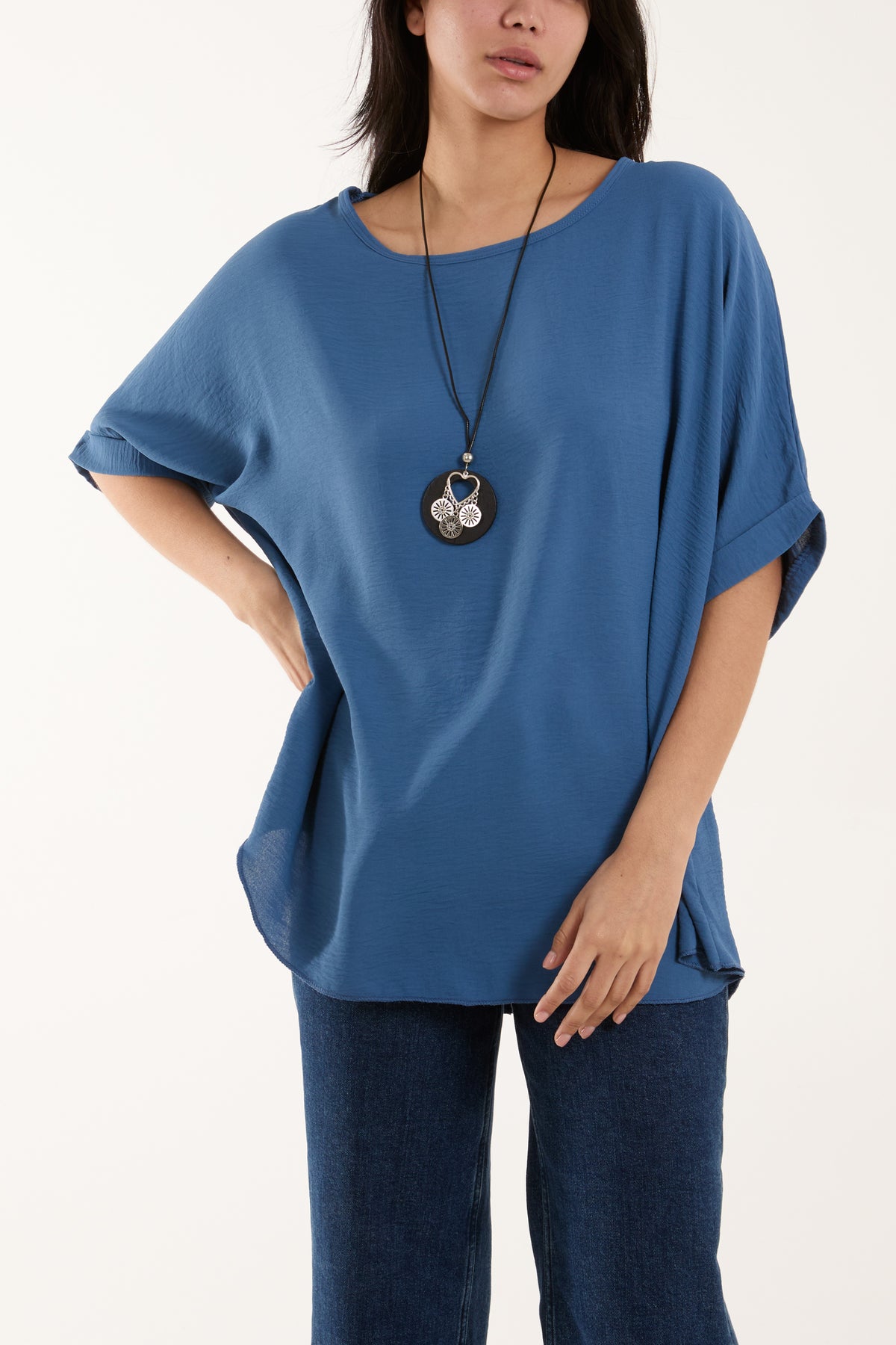 Short Sleeve Necklace Blouse