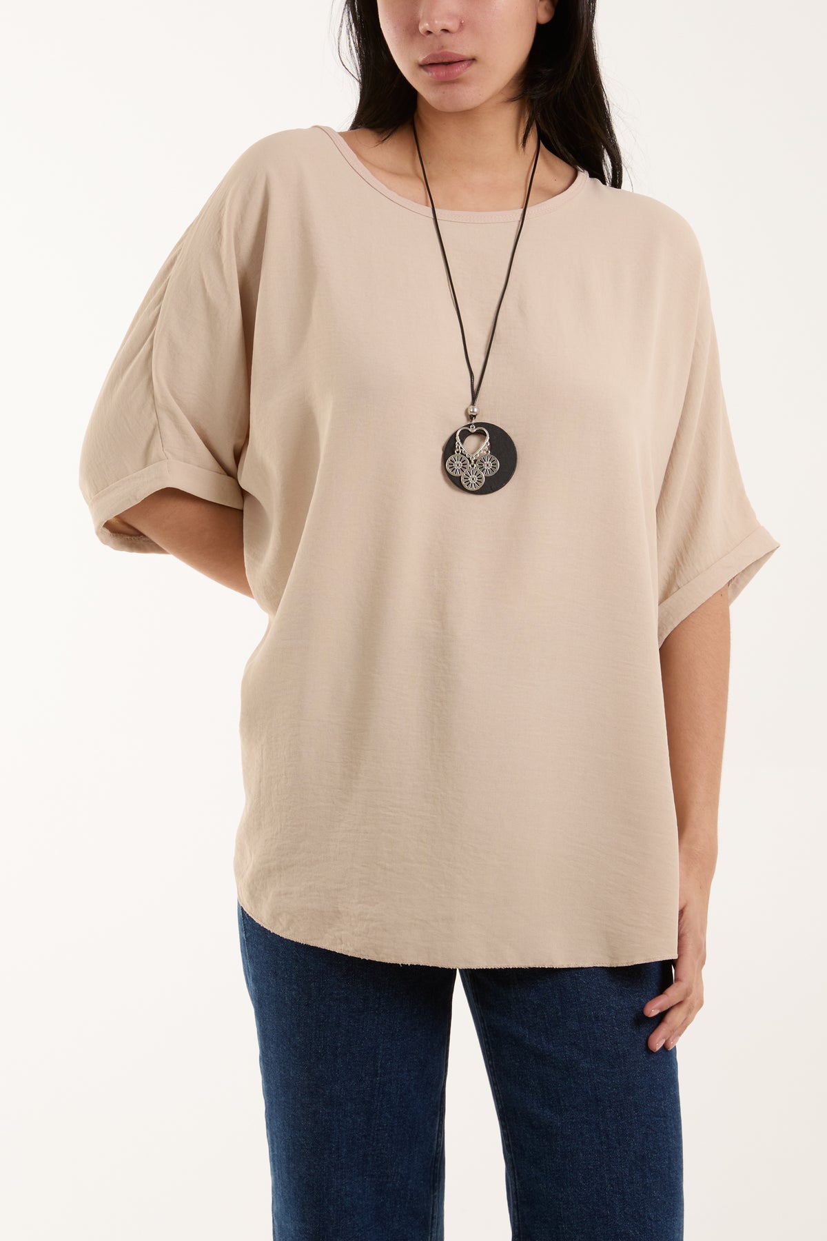 Short Sleeve Necklace Blouse