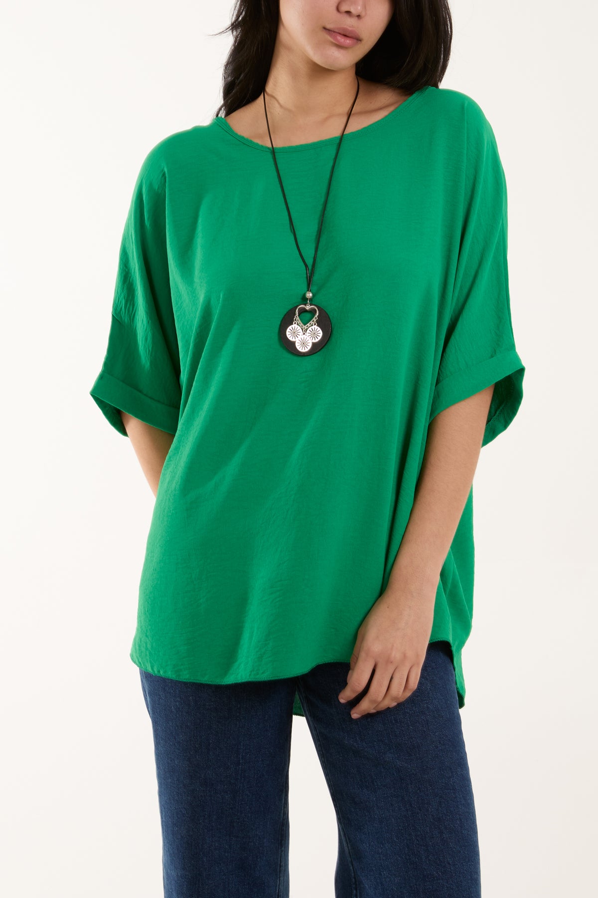 Short Sleeve Necklace Blouse