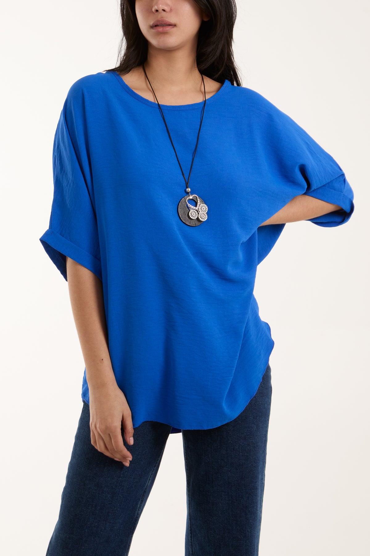 Short Sleeve Necklace Blouse
