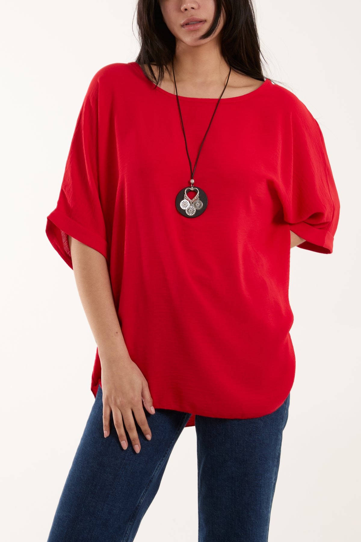 Short Sleeve Necklace Blouse