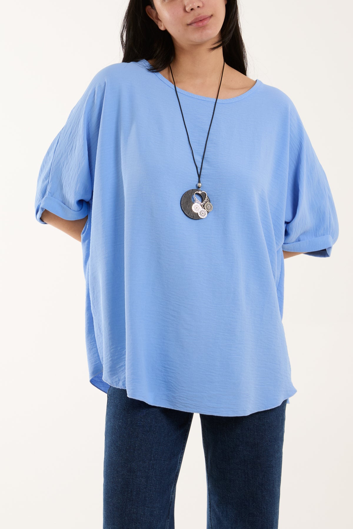 Short Sleeve Necklace Blouse