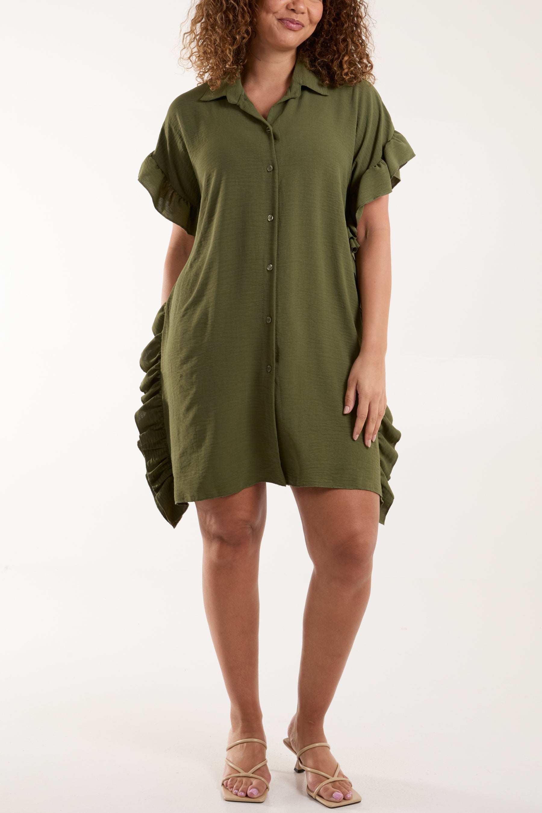 Ruffle Frill Longline Blouse