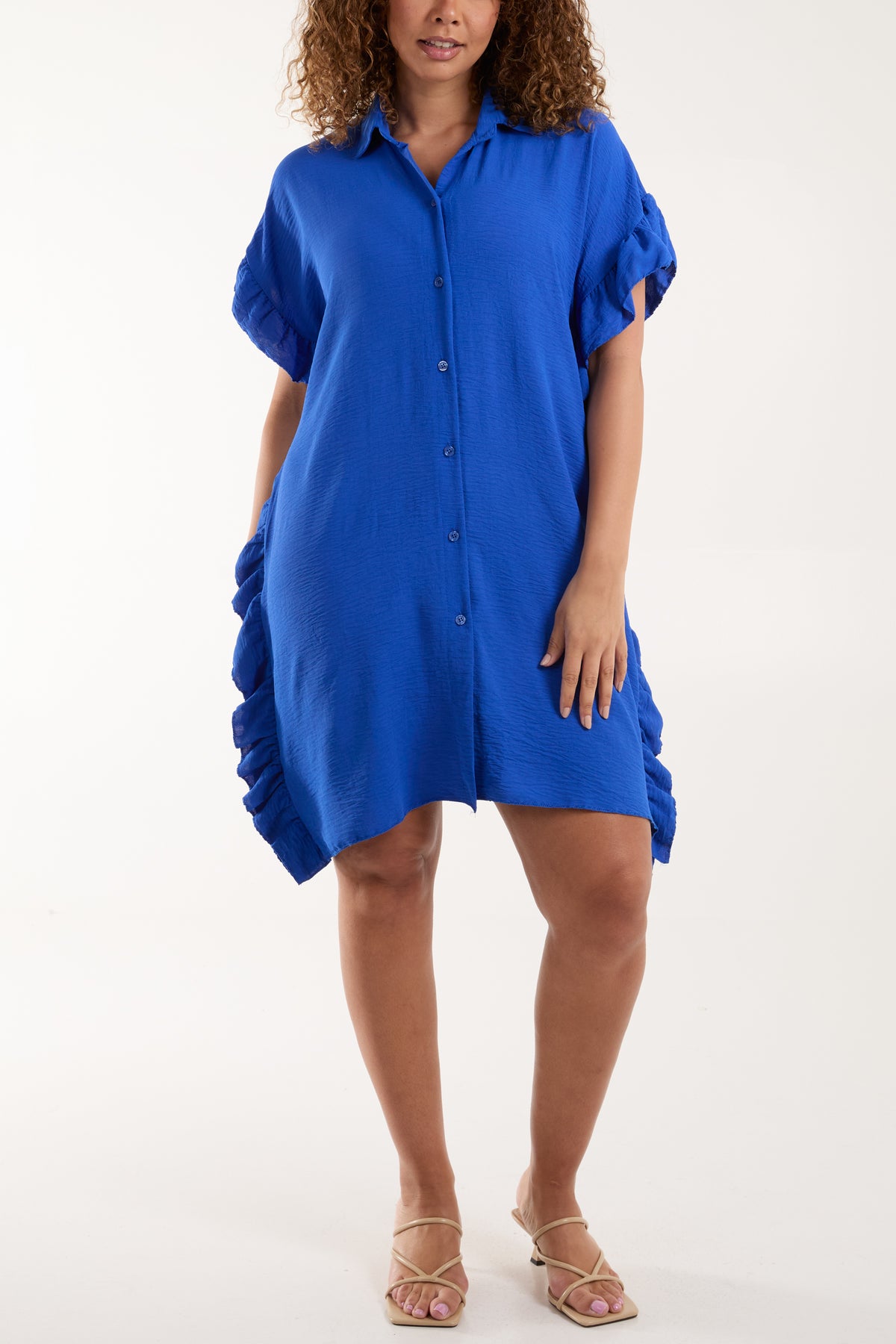 Ruffle Frill Longline Blouse
