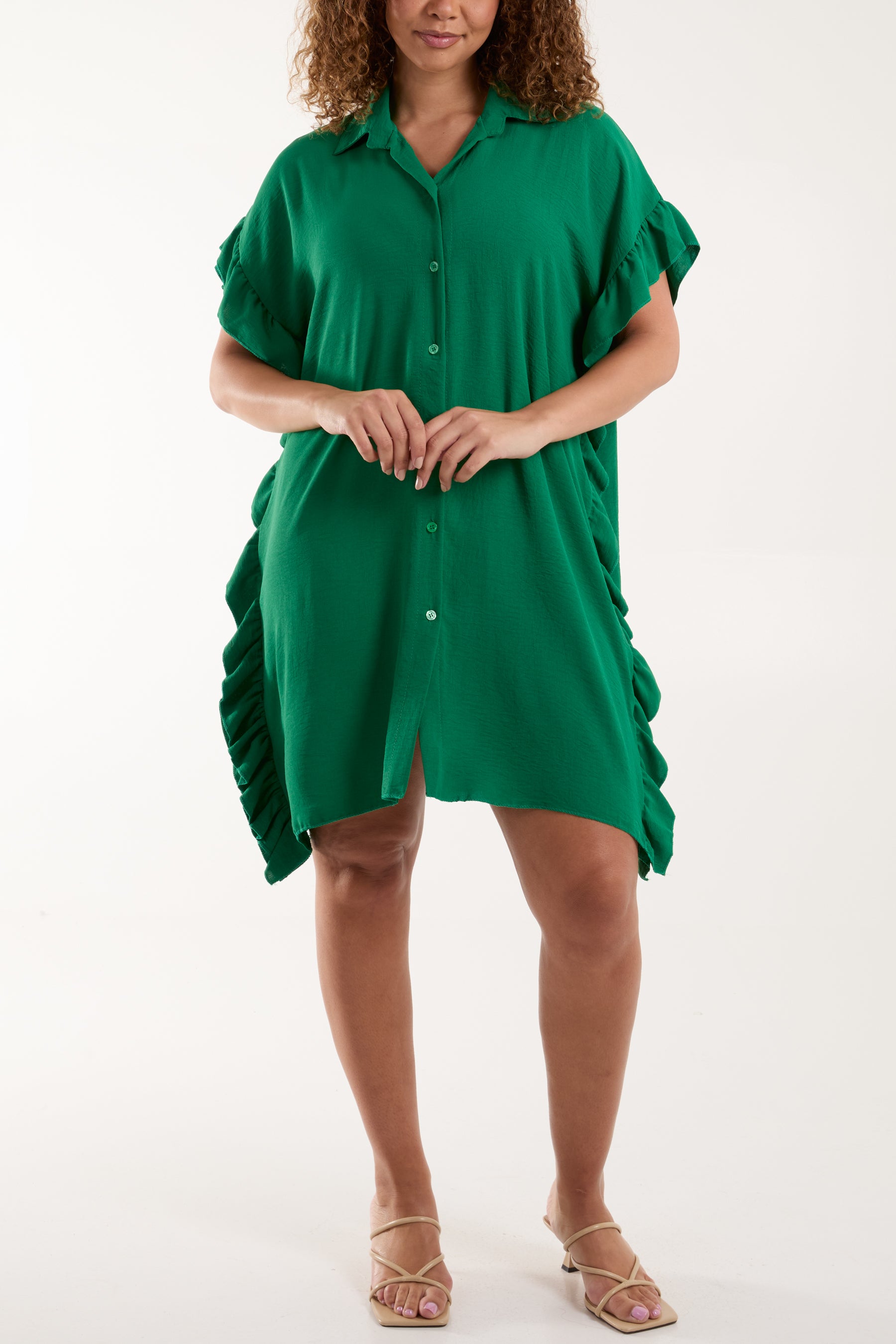 Ruffle Frill Longline Blouse