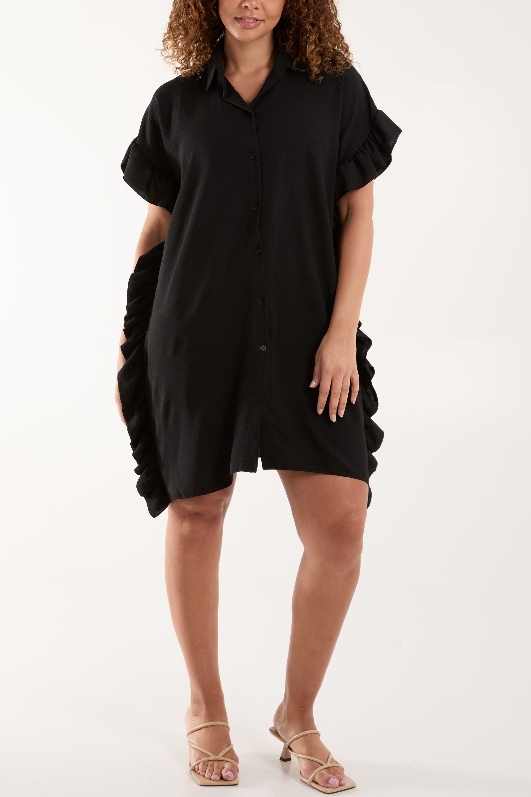 Ruffle Frill Longline Blouse