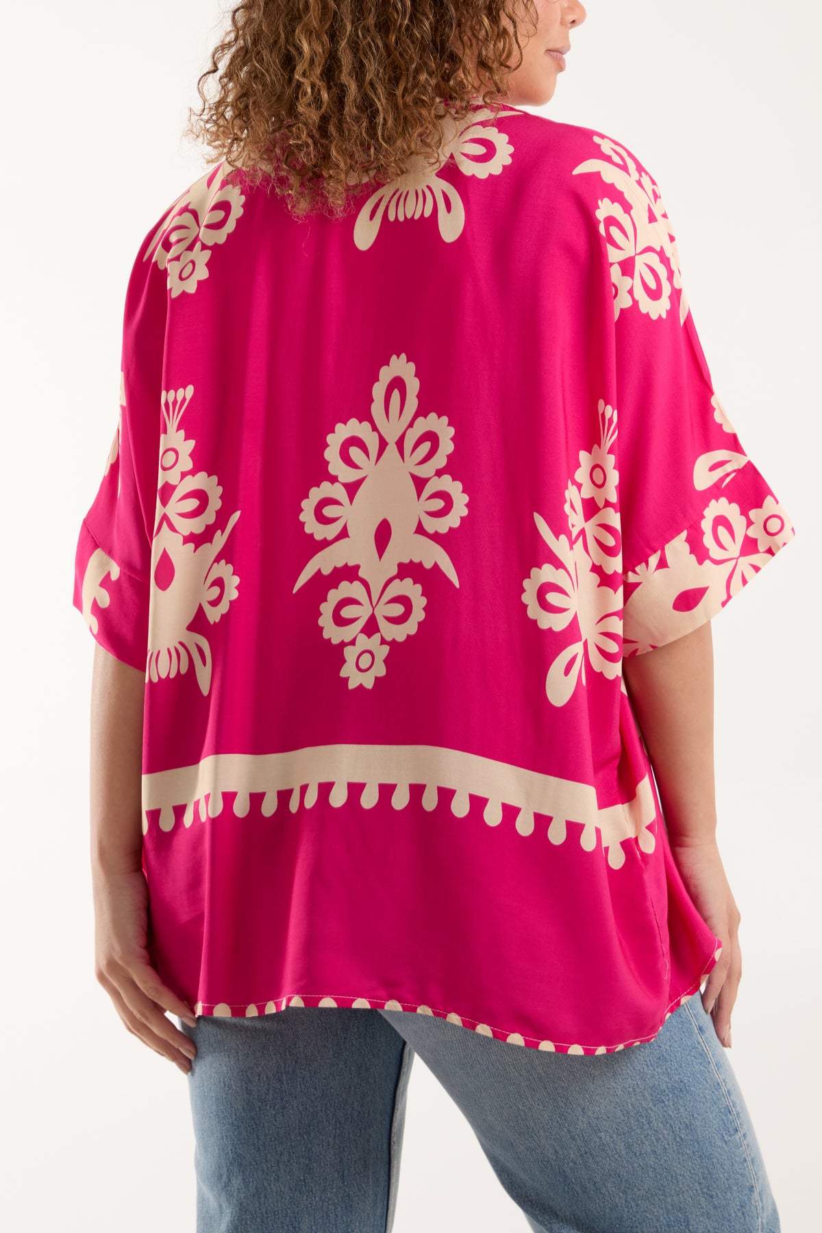 Placement Print Kimono Jacket