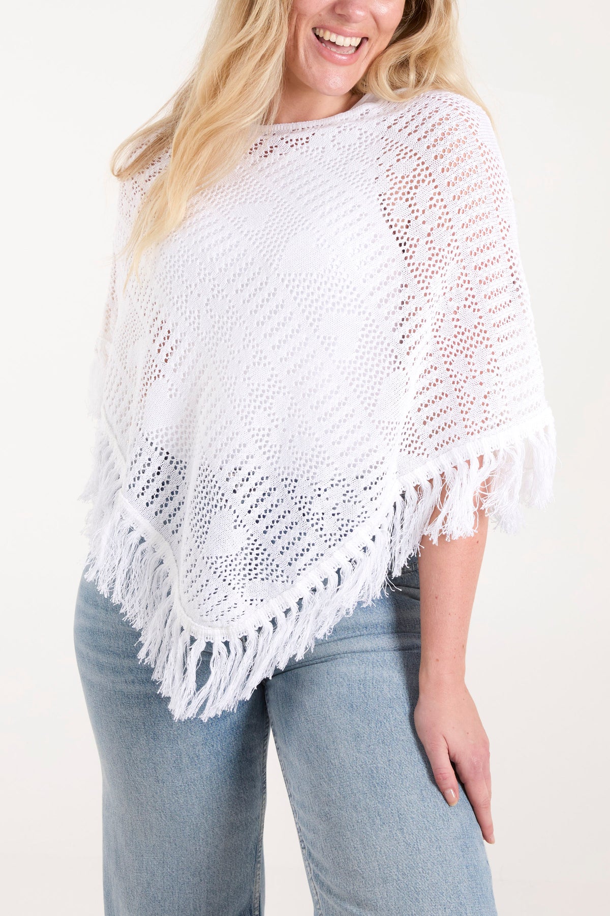 Crochet Heart Fringe Poncho