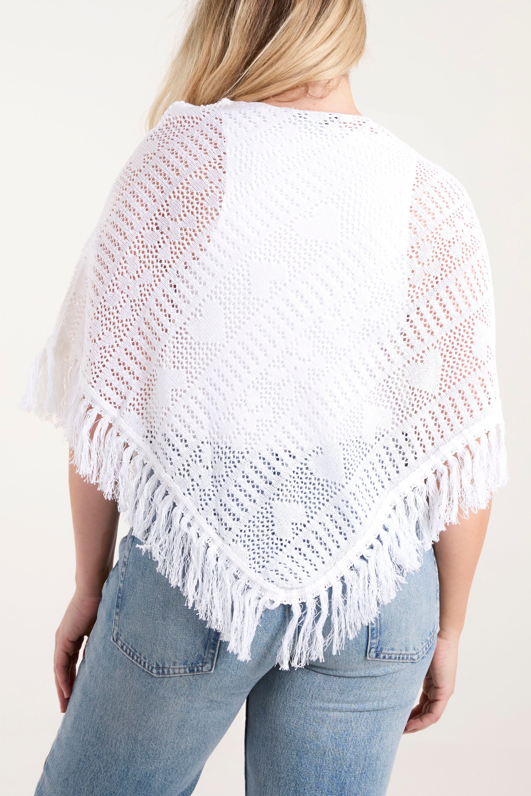 Crochet Heart Fringe Poncho