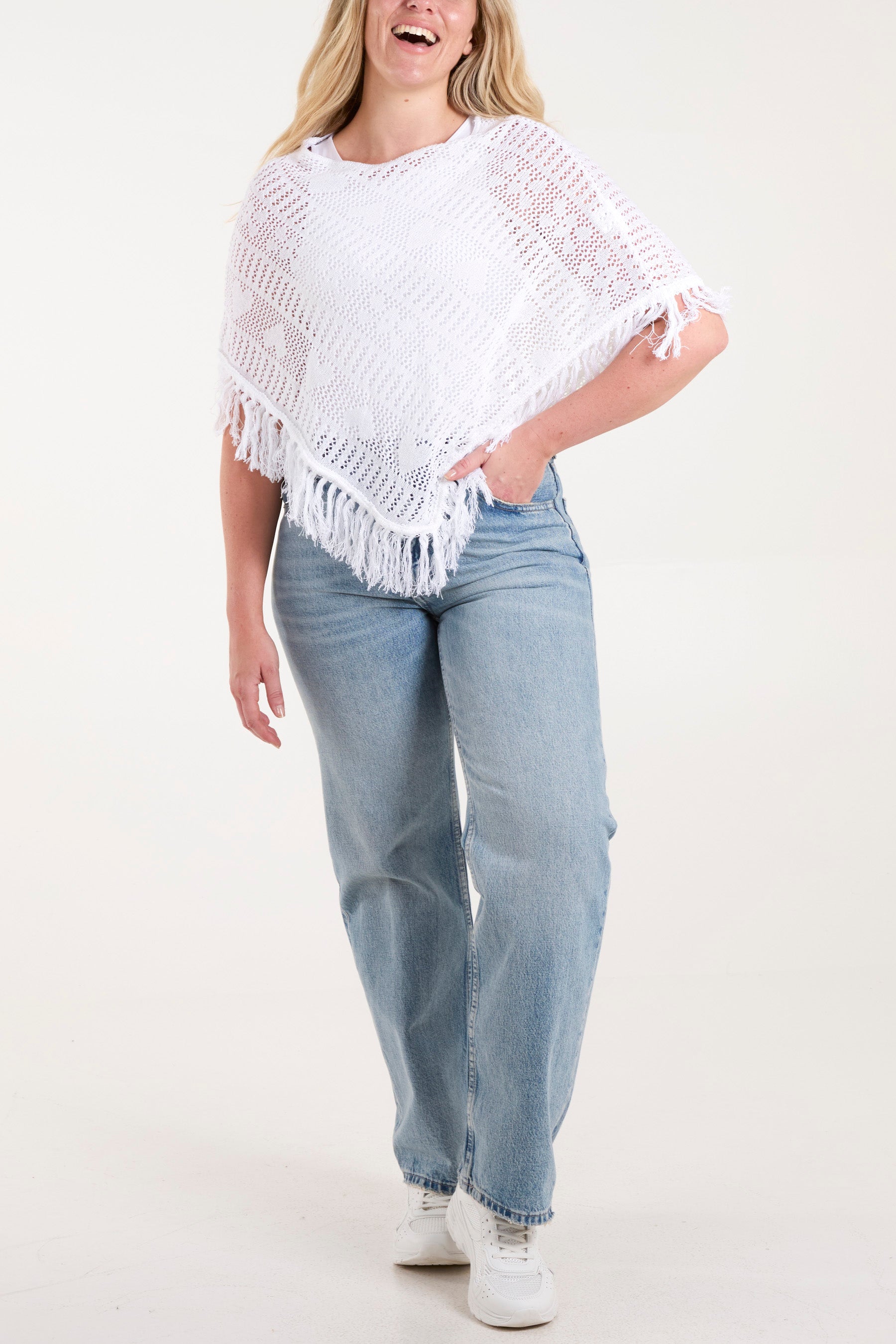 Crochet Heart Fringe Poncho