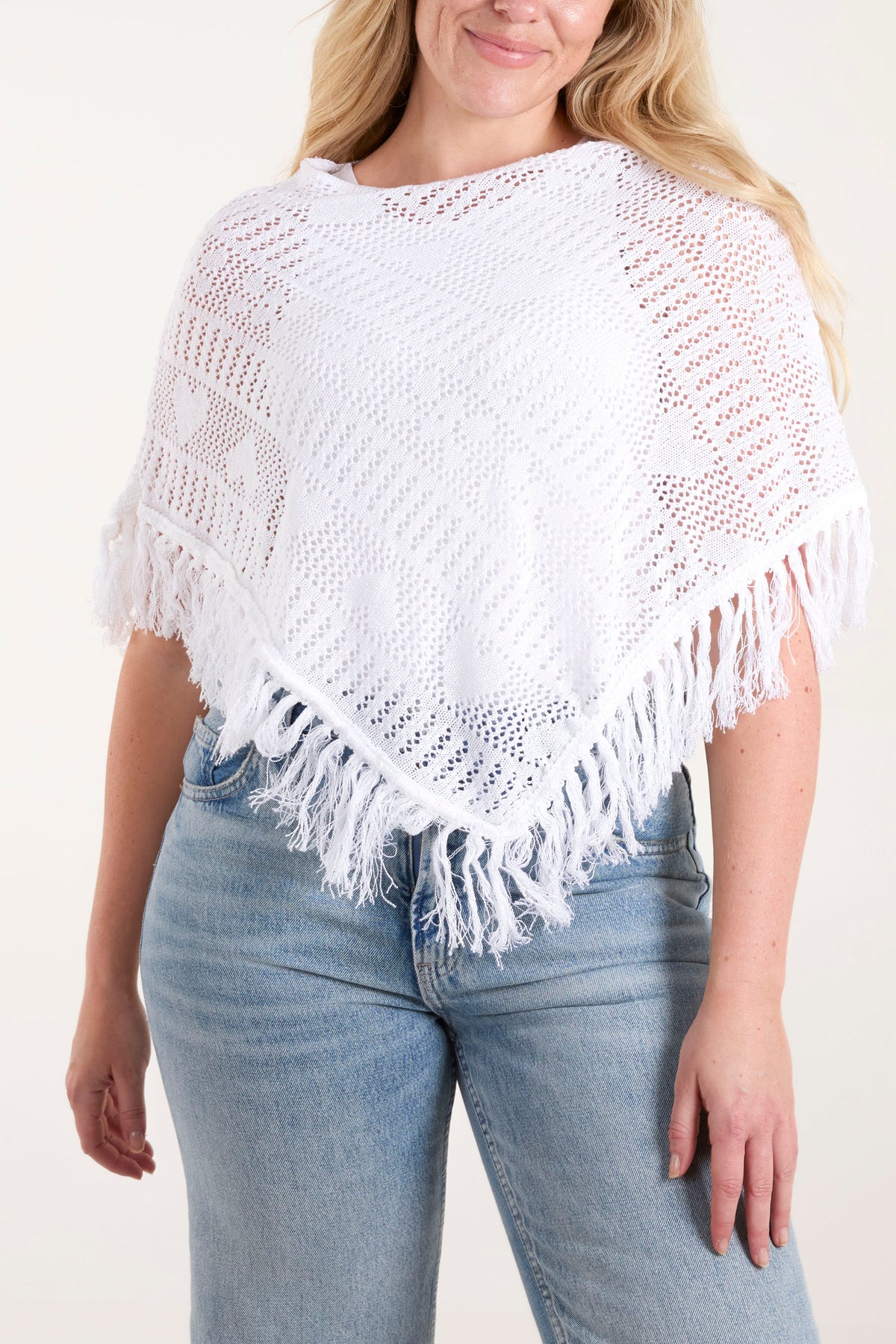 Crochet Heart Fringe Poncho