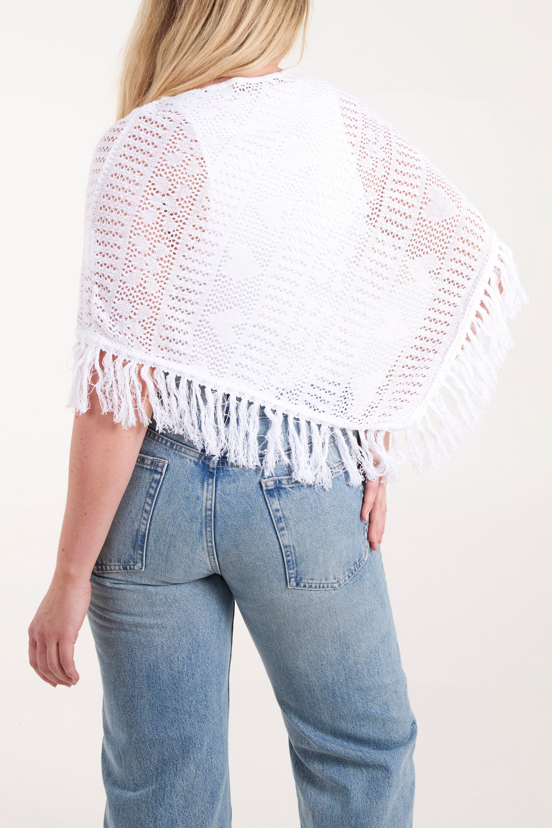 Crochet Heart Fringe Poncho