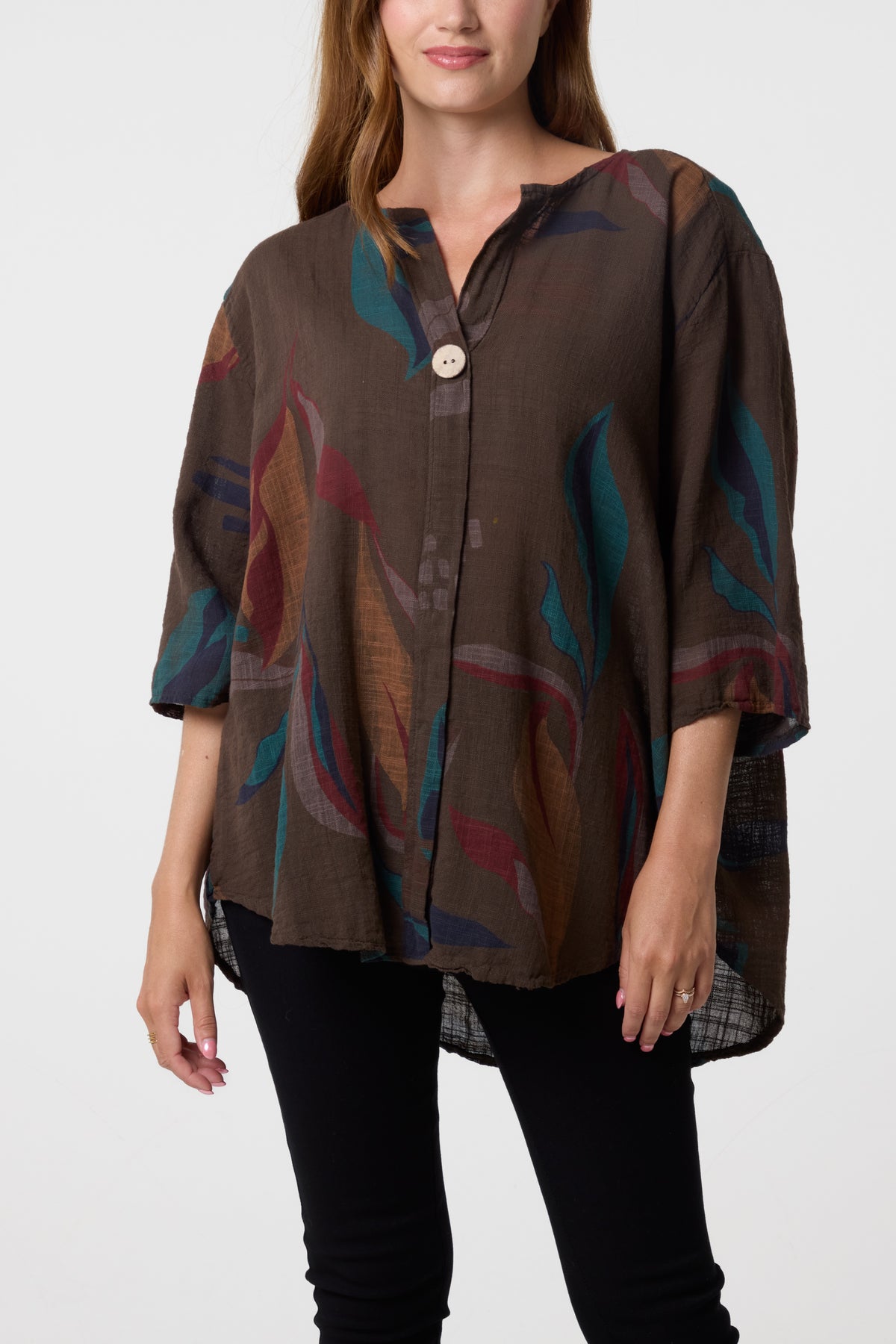 Pure Cotton Leaves Blouse