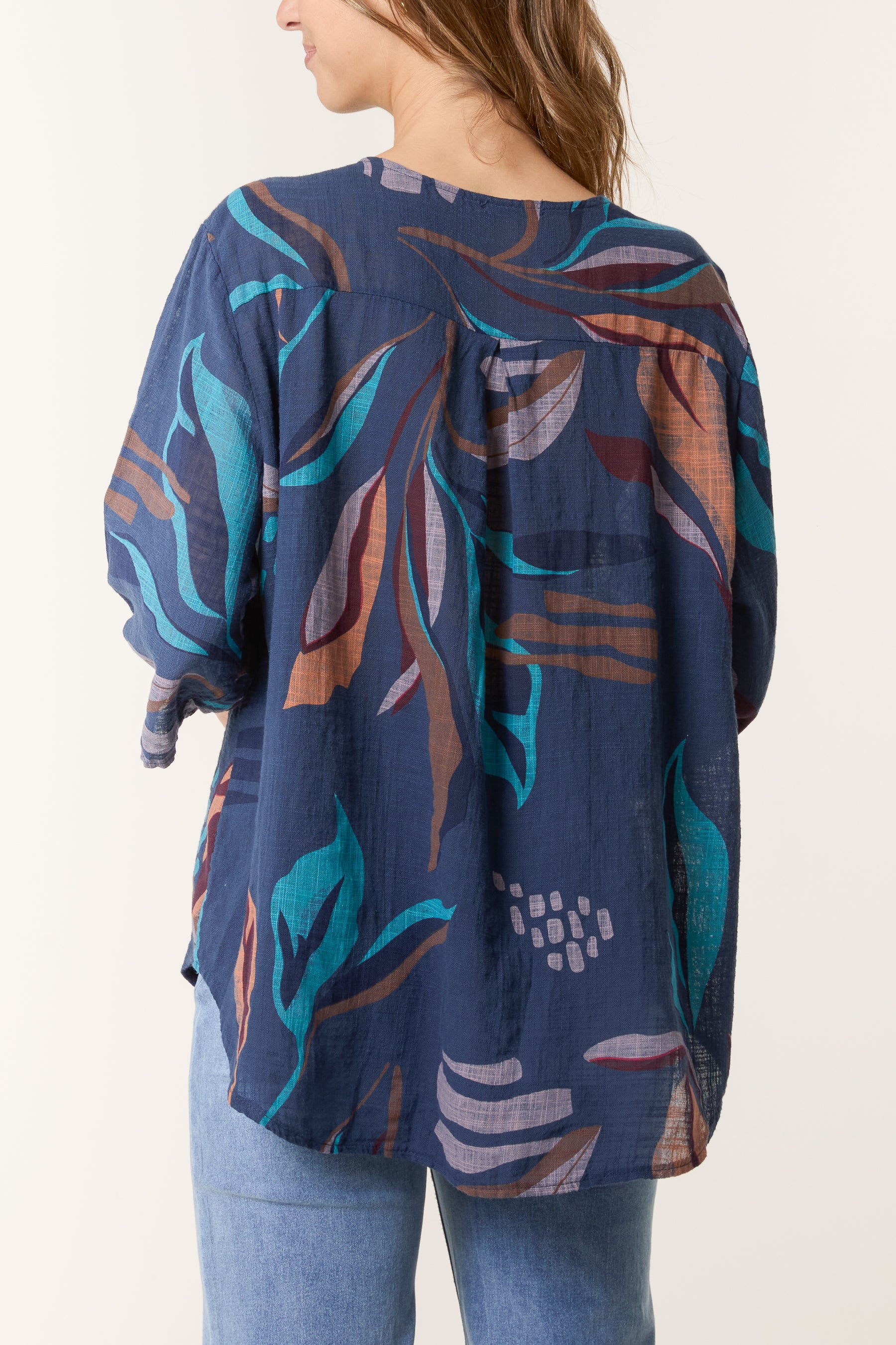 Pure Cotton Leaves Blouse