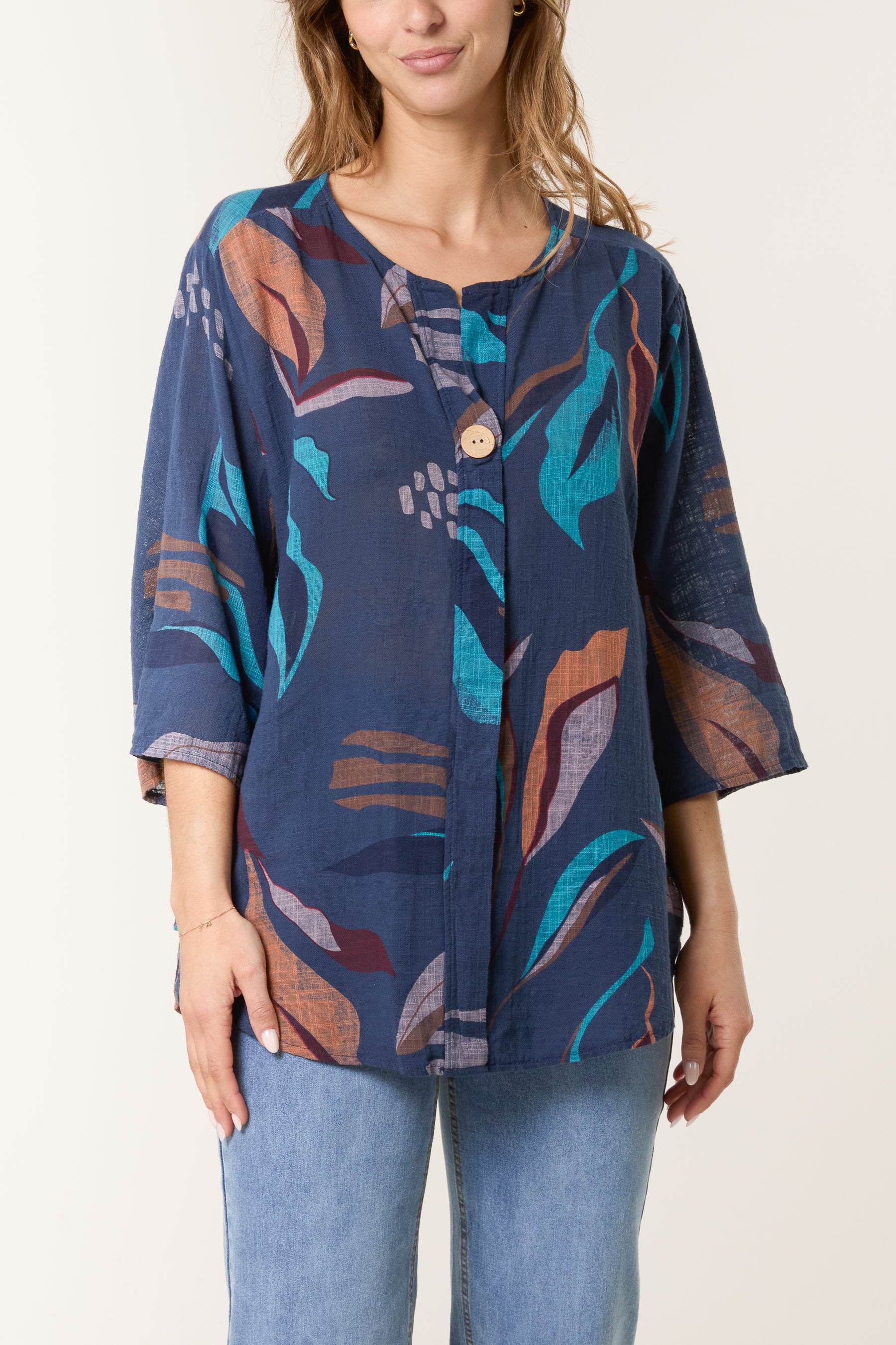 Pure Cotton Leaves Blouse