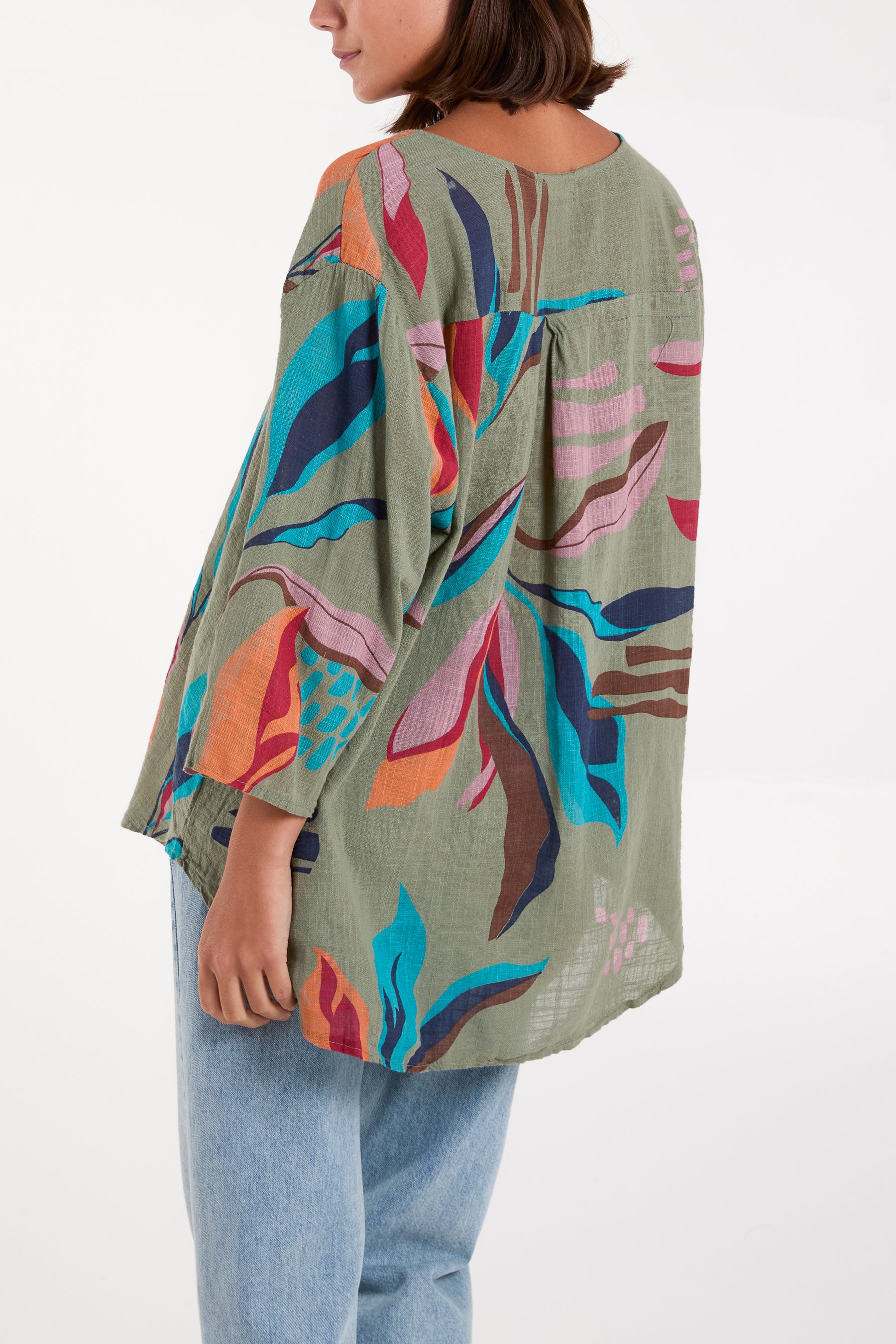 Pure Cotton Leaves Blouse