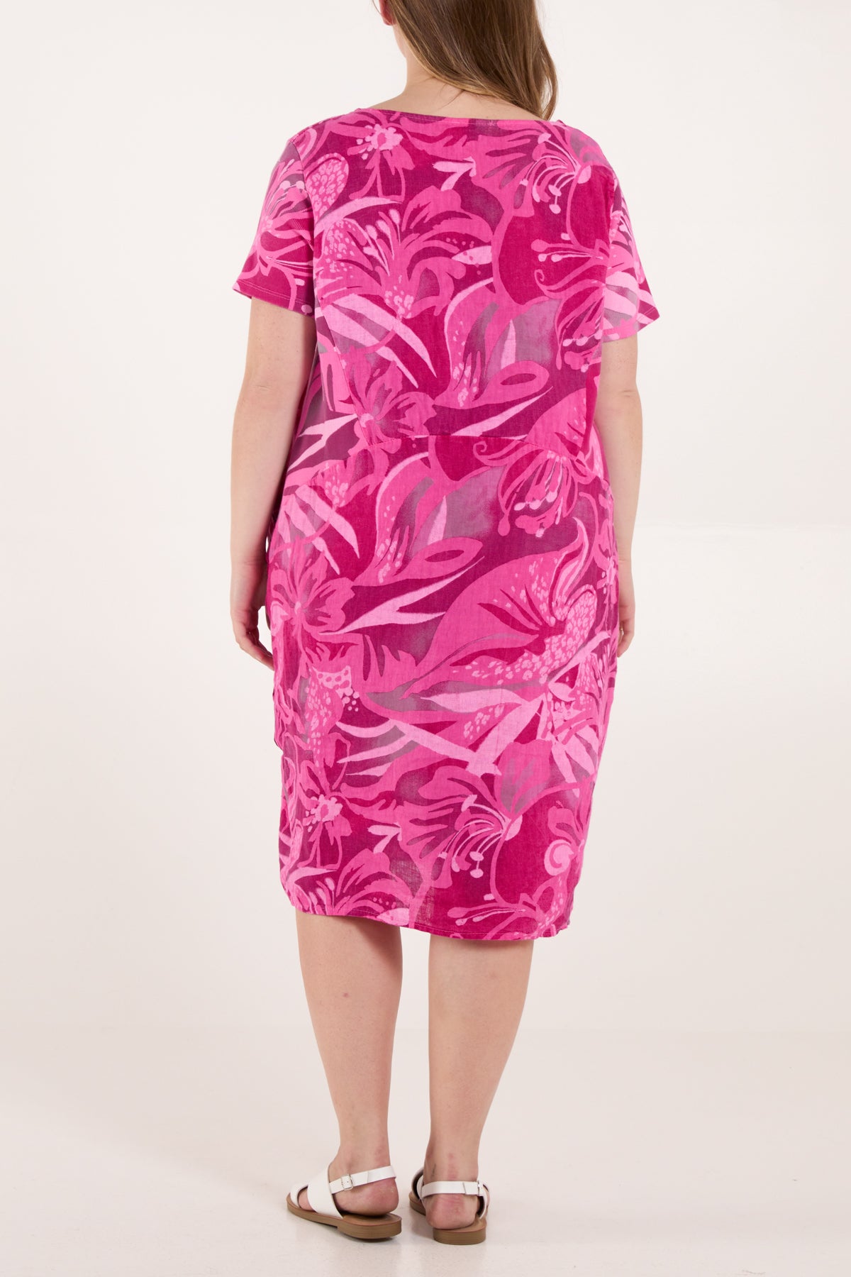 Pure Linen Tropical Pocket Dress