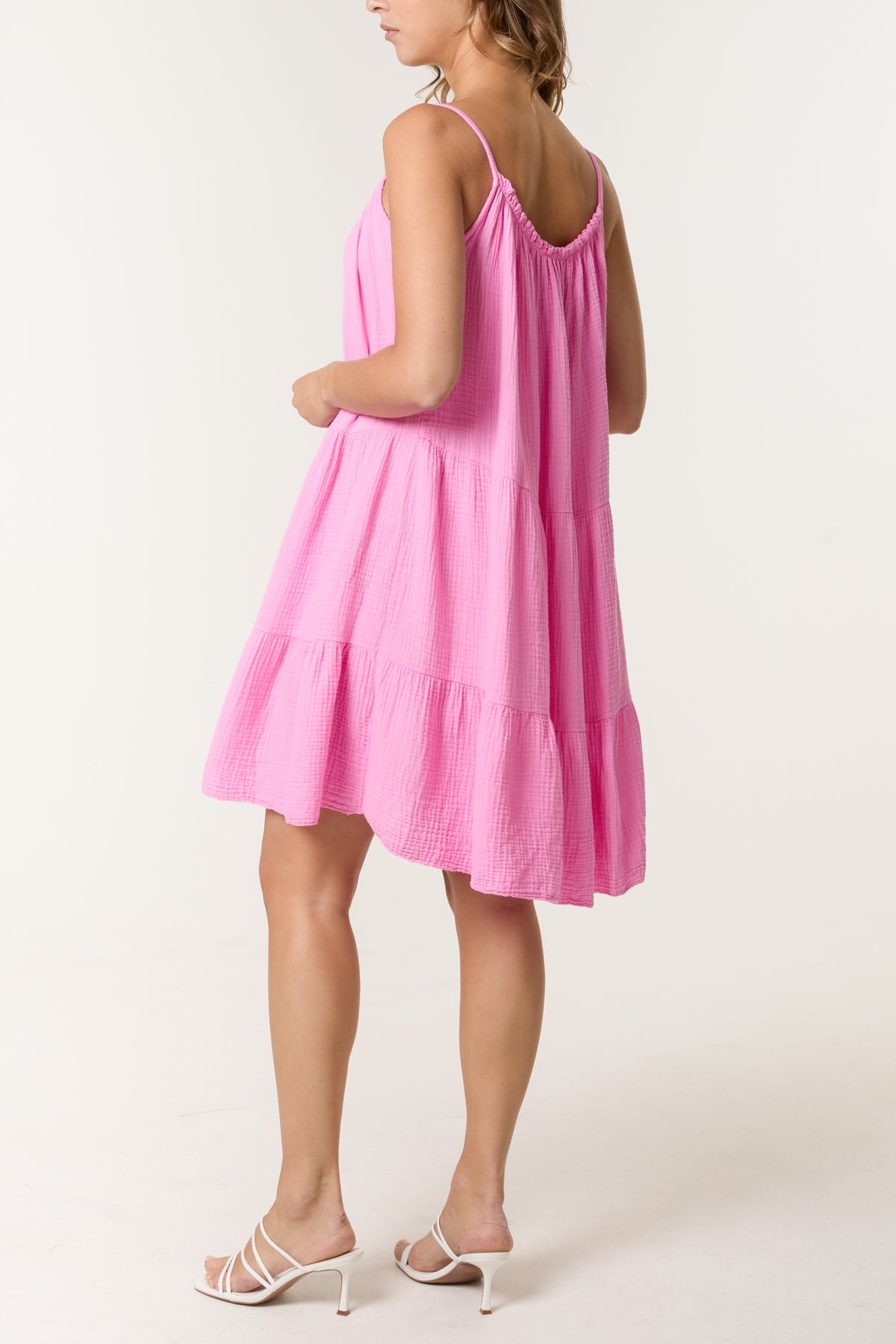 Cheesecloth Cami Tiered Mini Dress