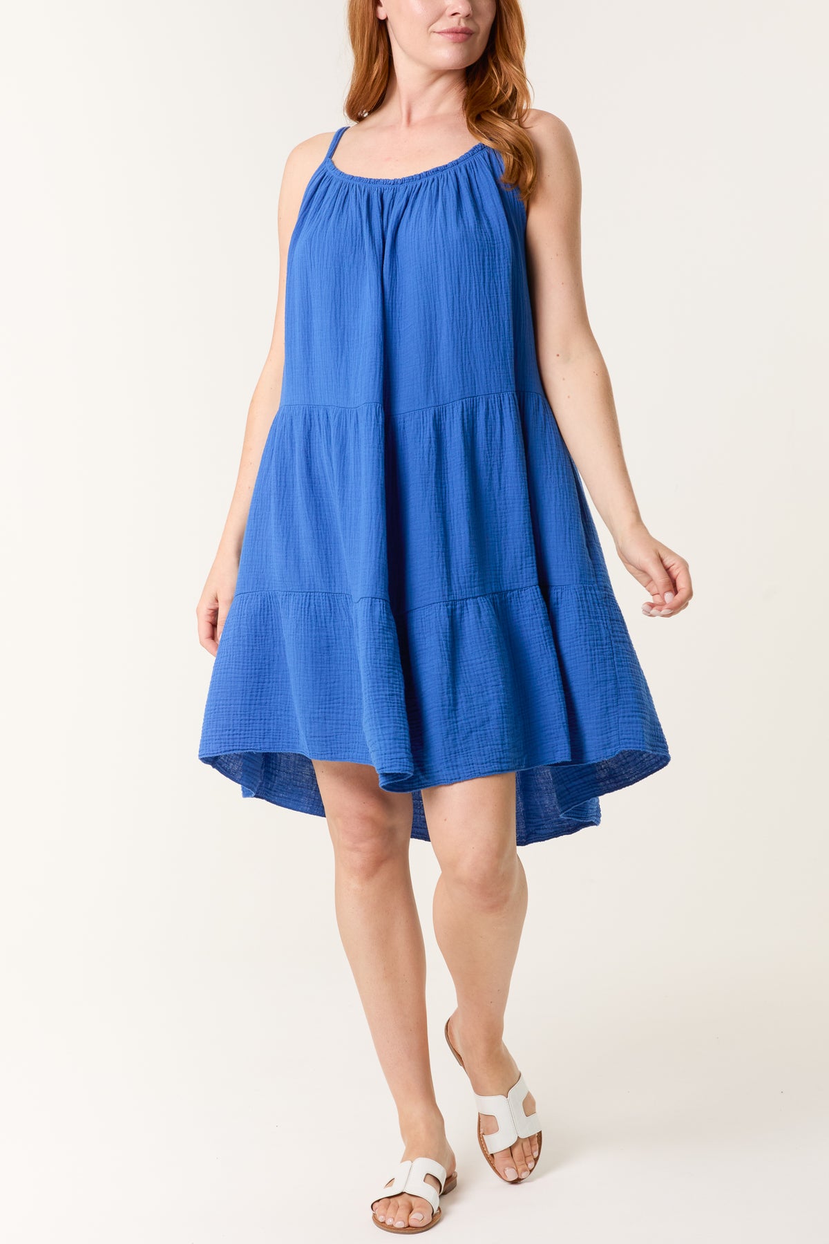 Cheesecloth Cami Tiered Mini Dress