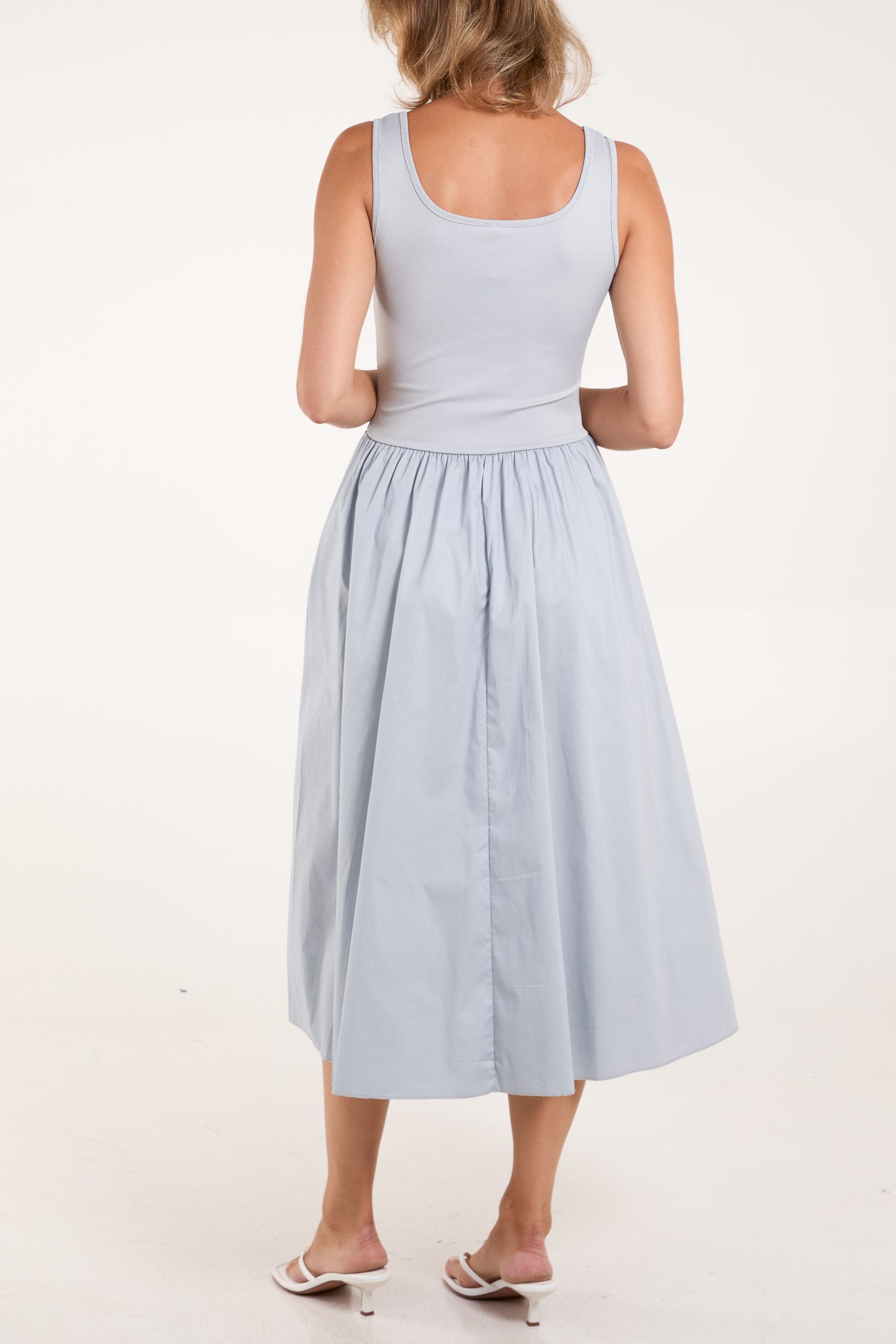 Square Neck Sleeveless Pocket Dress