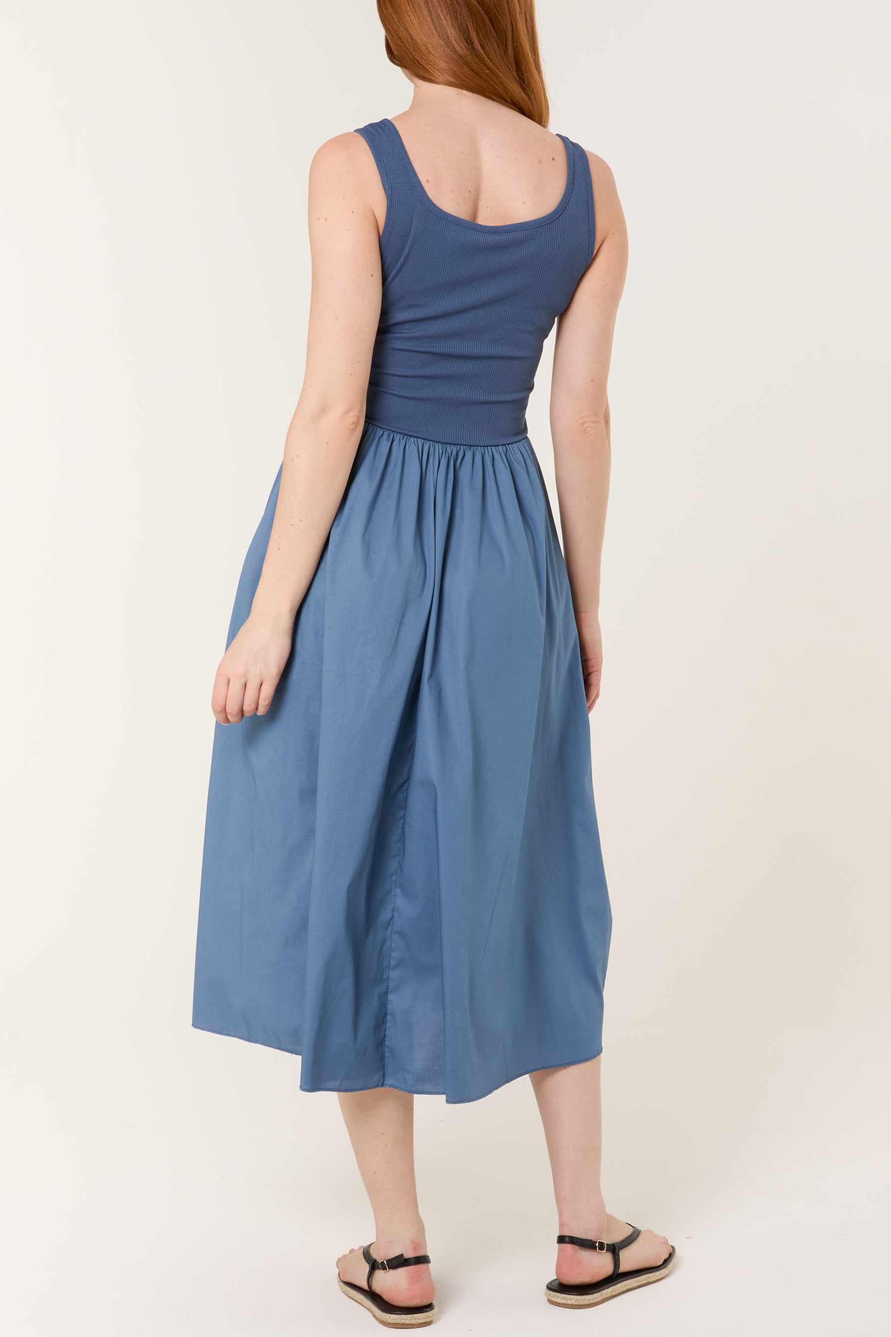 Square Neck Sleeveless Pocket Dress