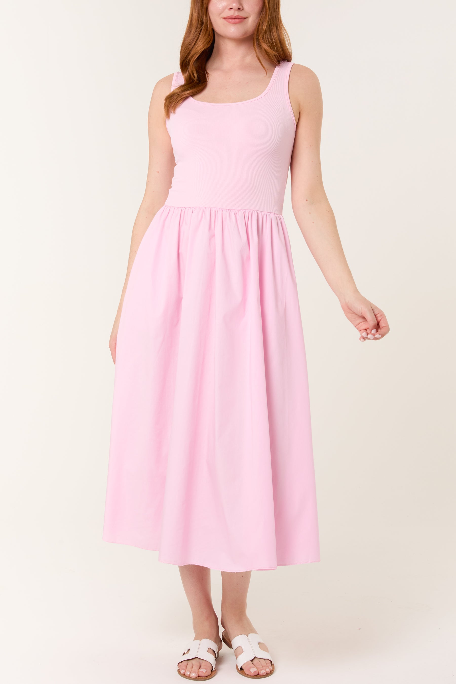 Square Neck Sleeveless Pocket Dress