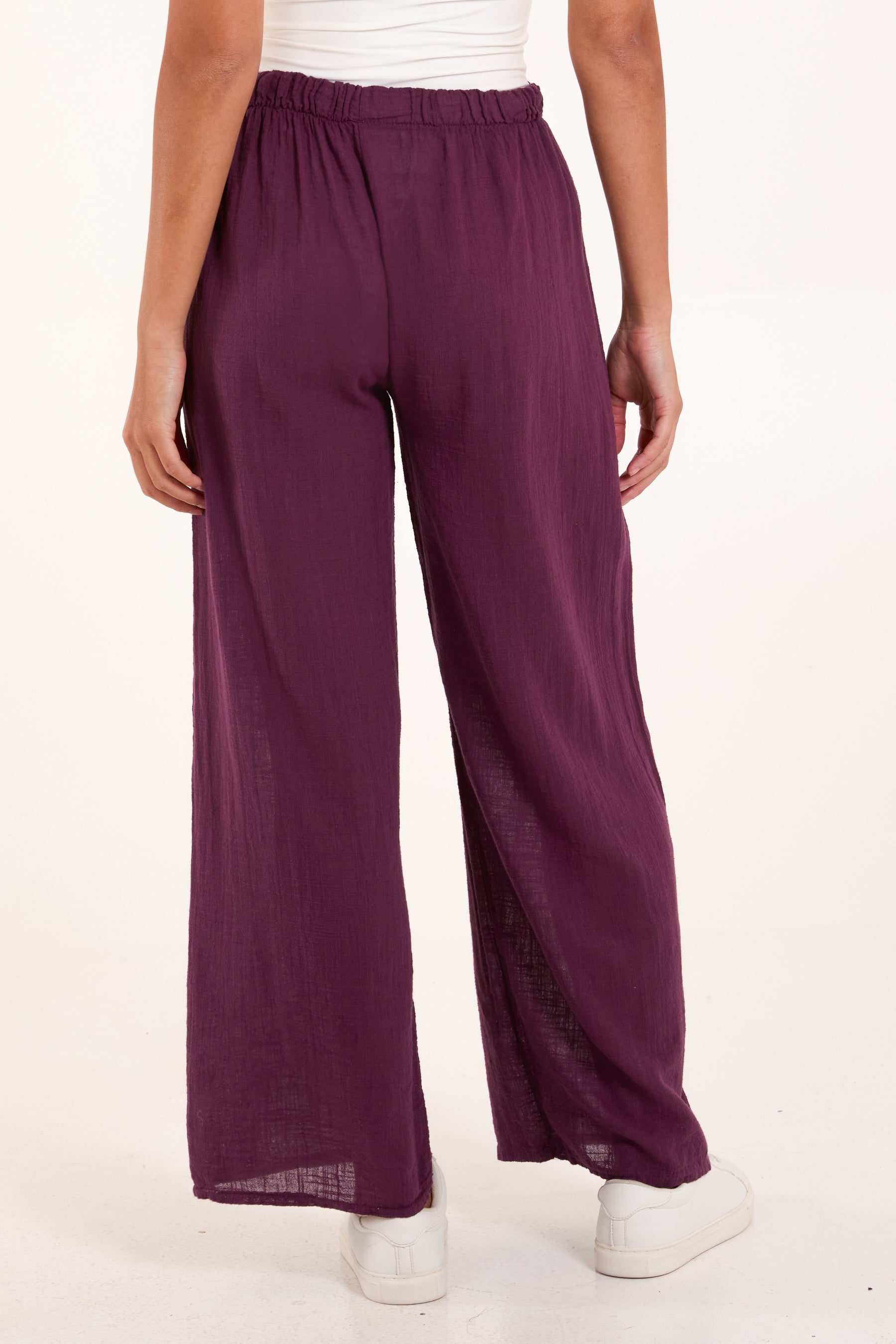 Pure Cotton Wide Leg Trousers