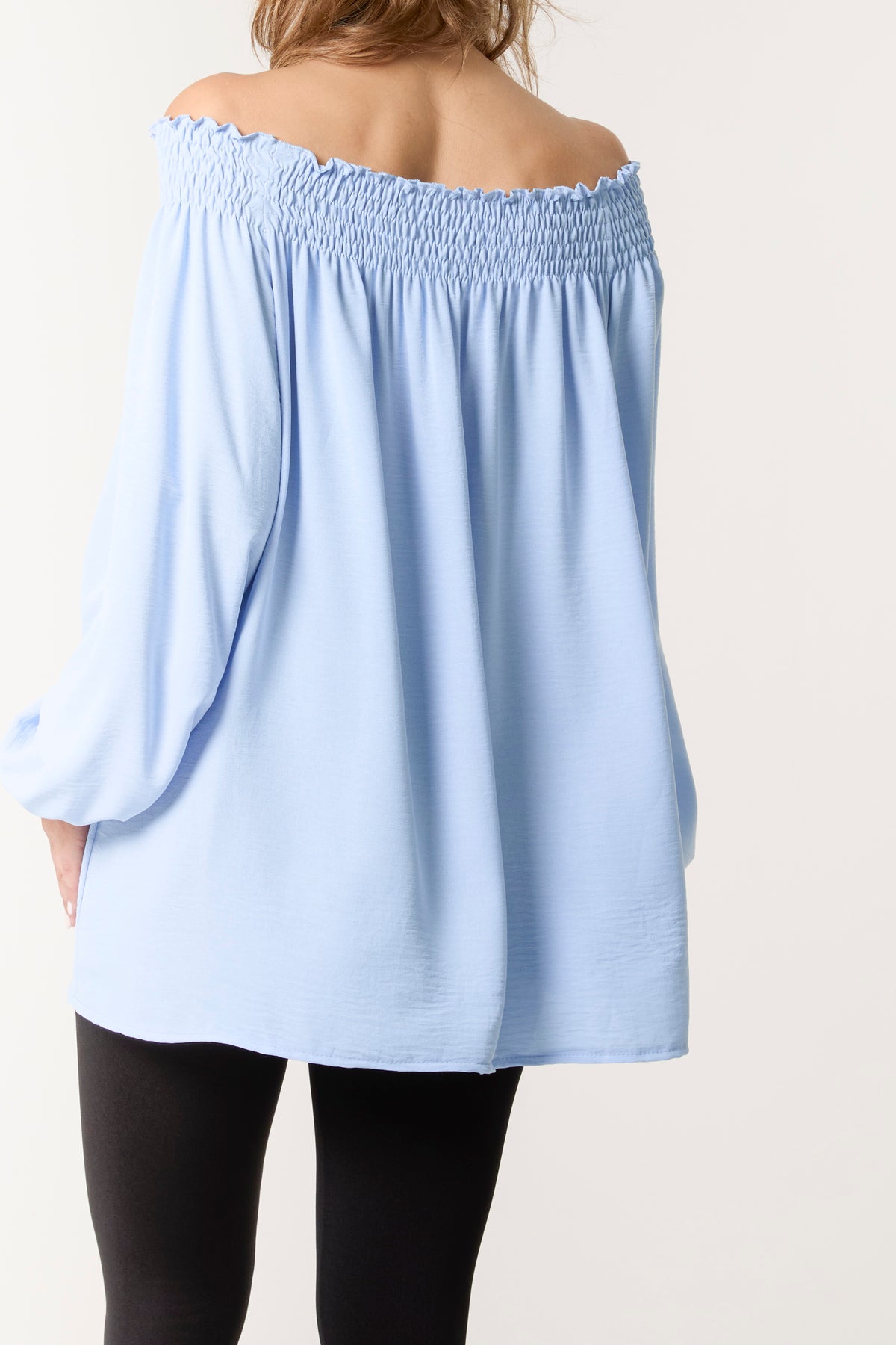 Floaty Long Sleeve Bardot Blouse