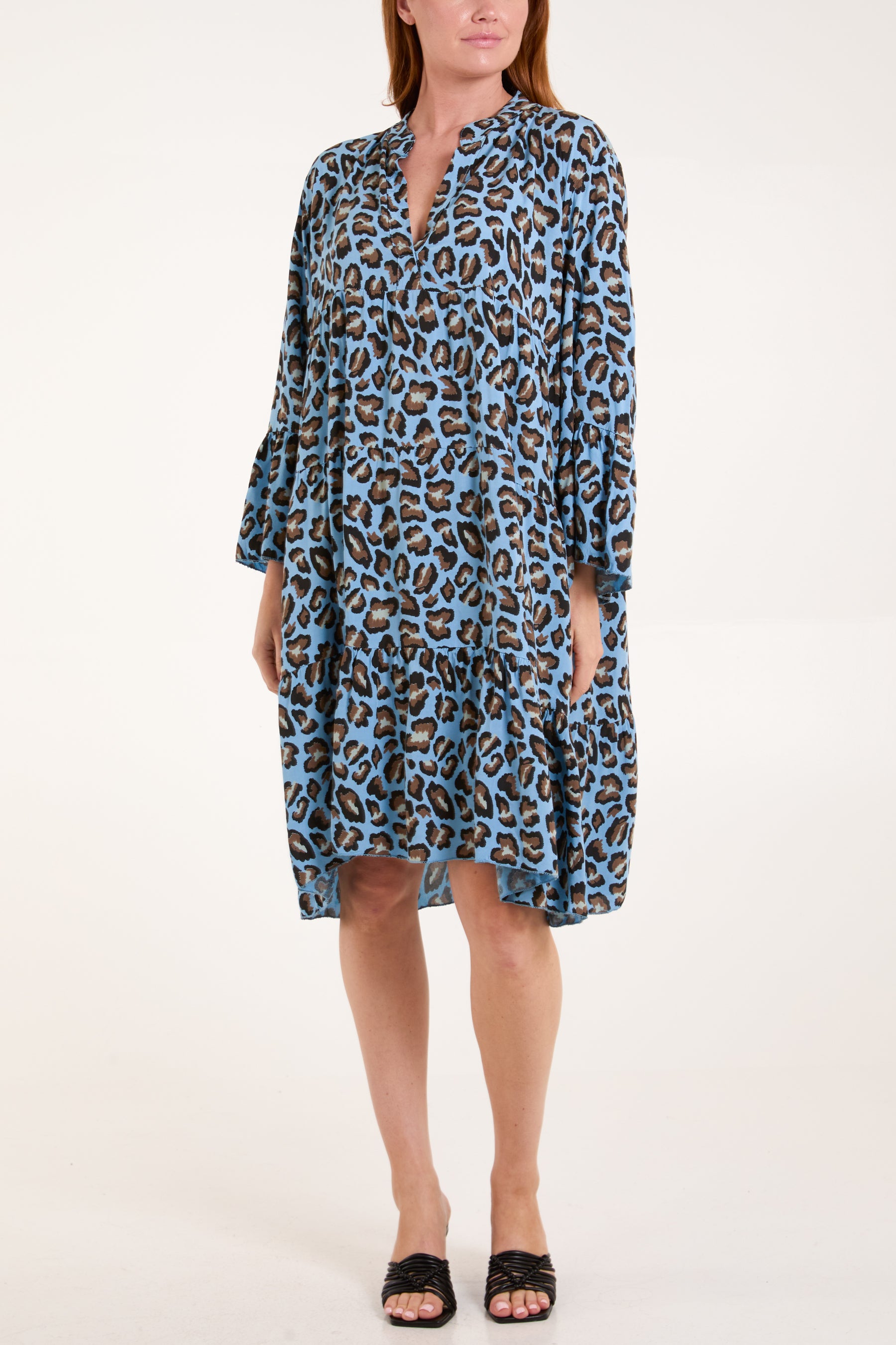 Leopard Print Tiered Mini Dress