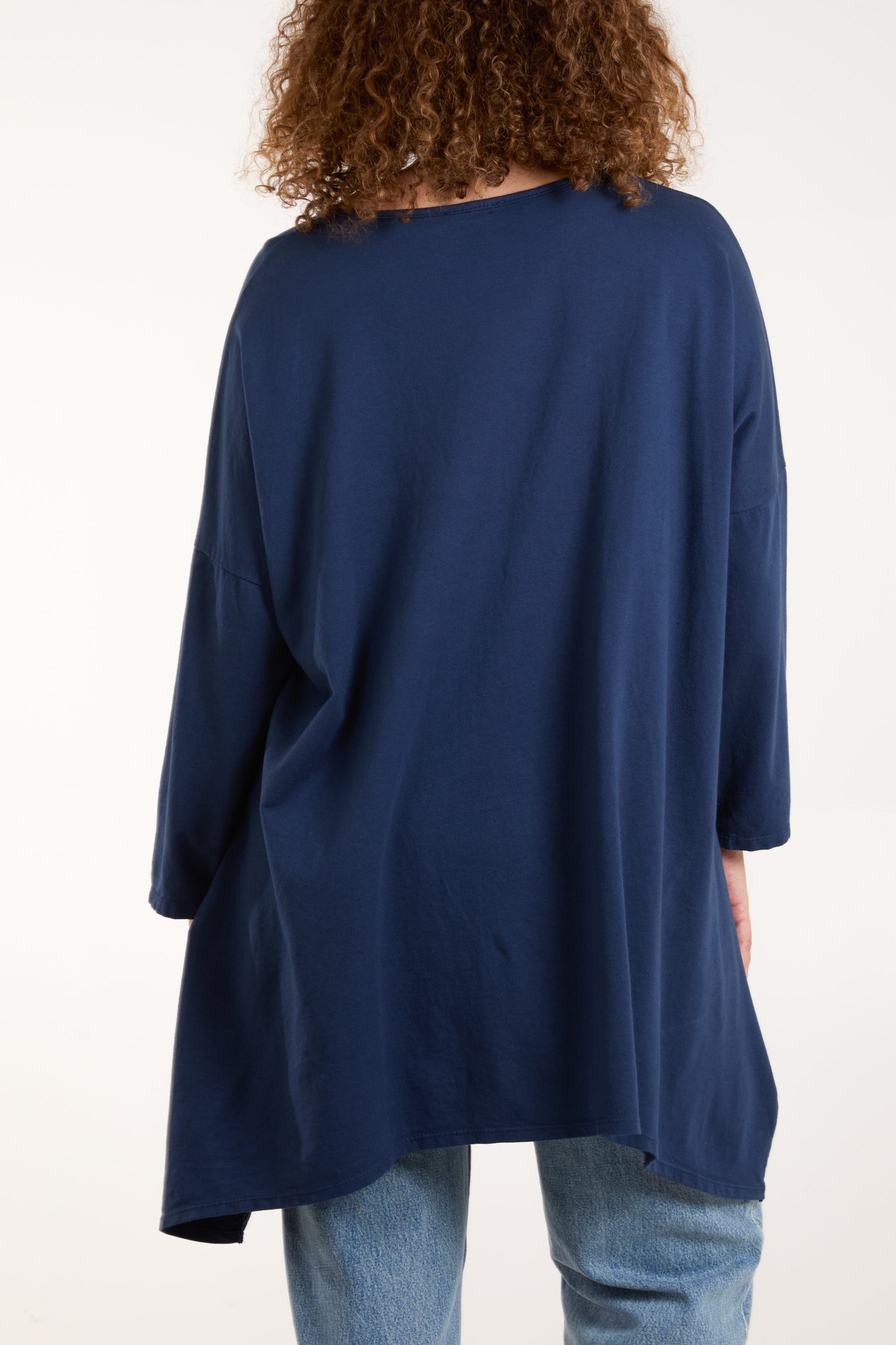 Asymmetric Hem Long Sleeve Top