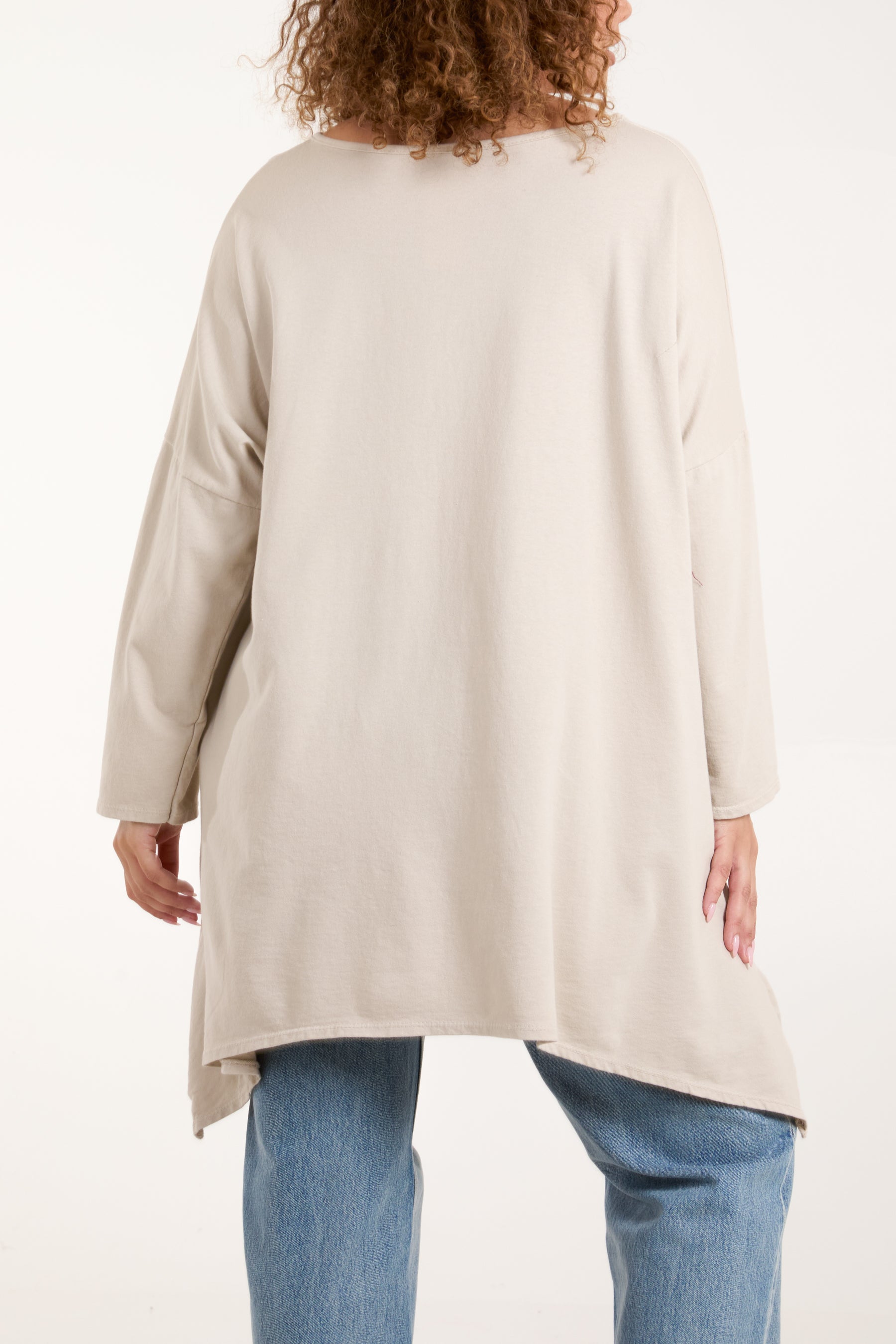 Asymmetric Hem Long Sleeve Top