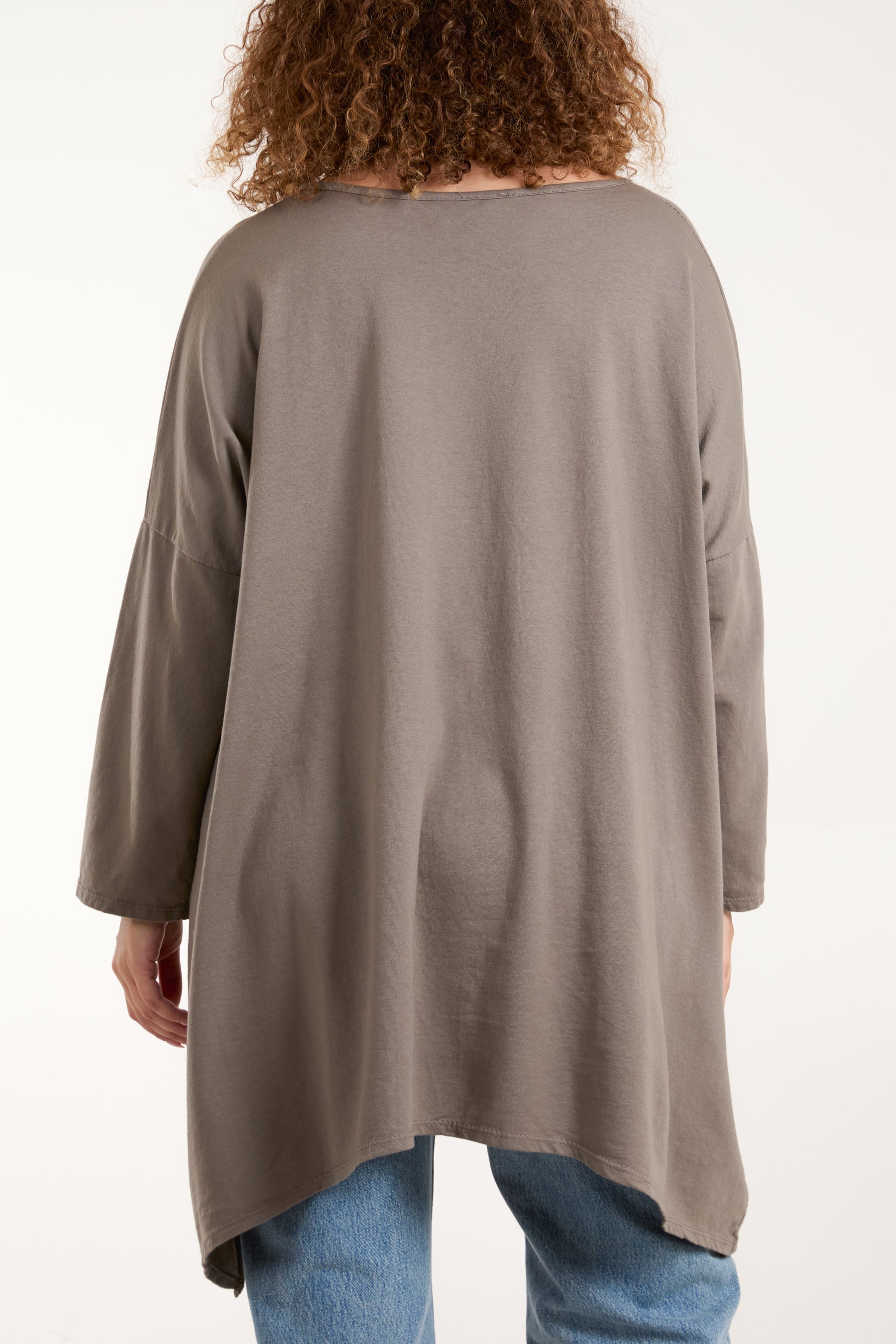 Asymmetric Hem Long Sleeve Top