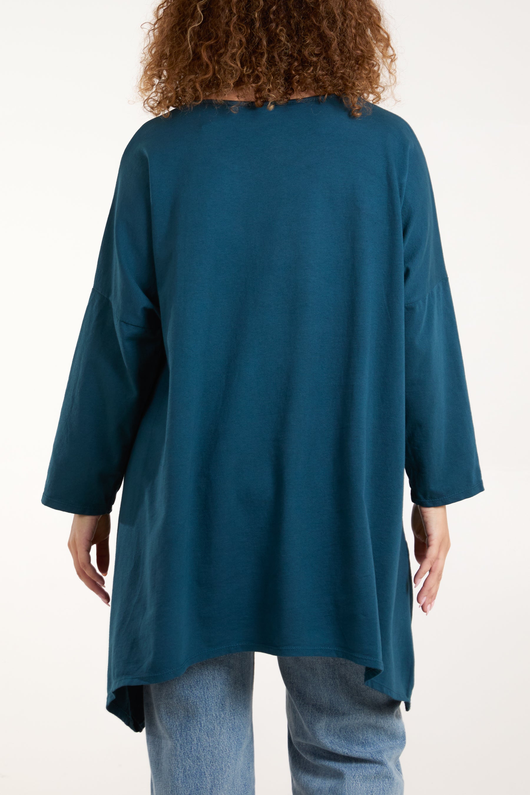 Asymmetric Hem Long Sleeve Top