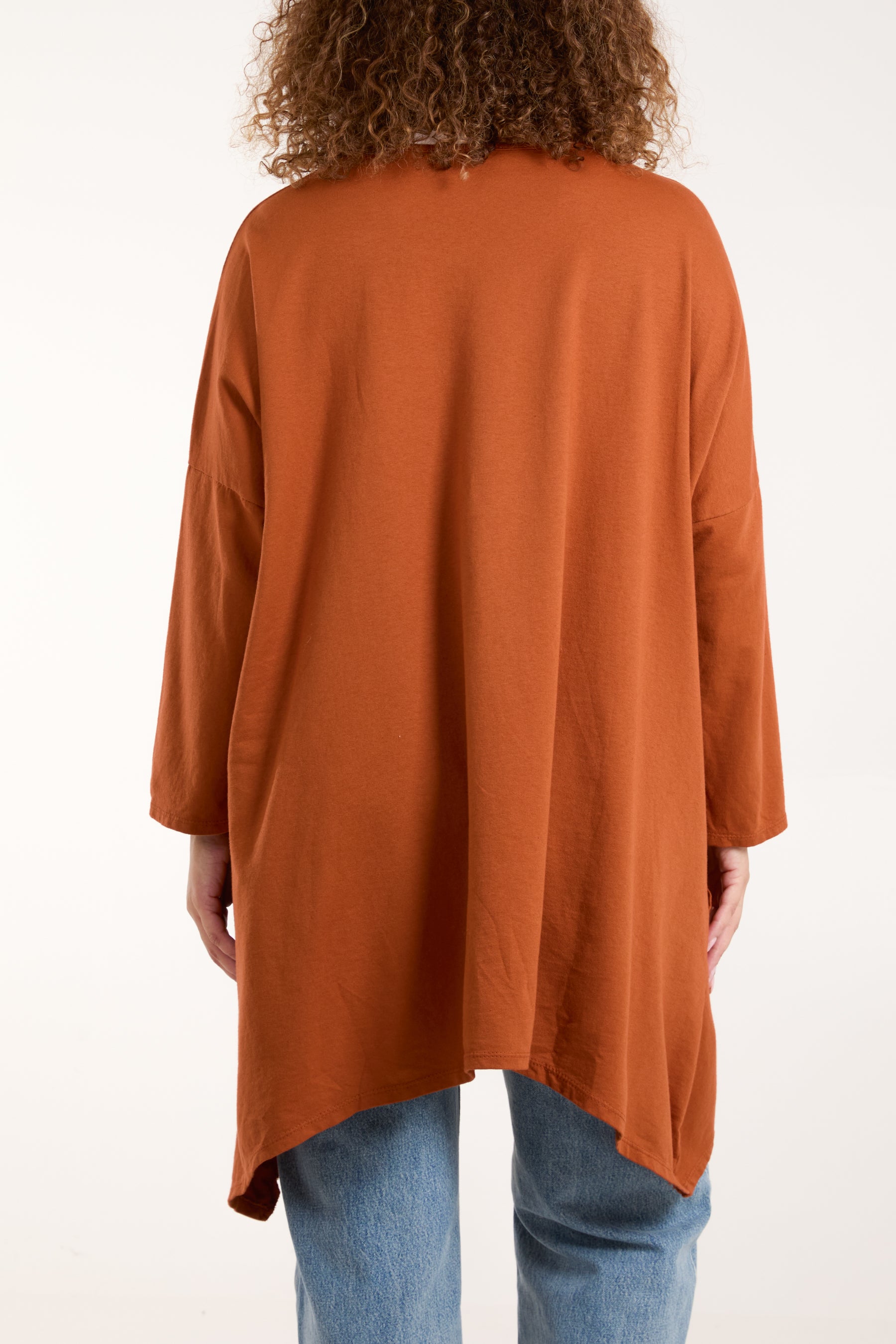 Asymmetric Hem Long Sleeve Top