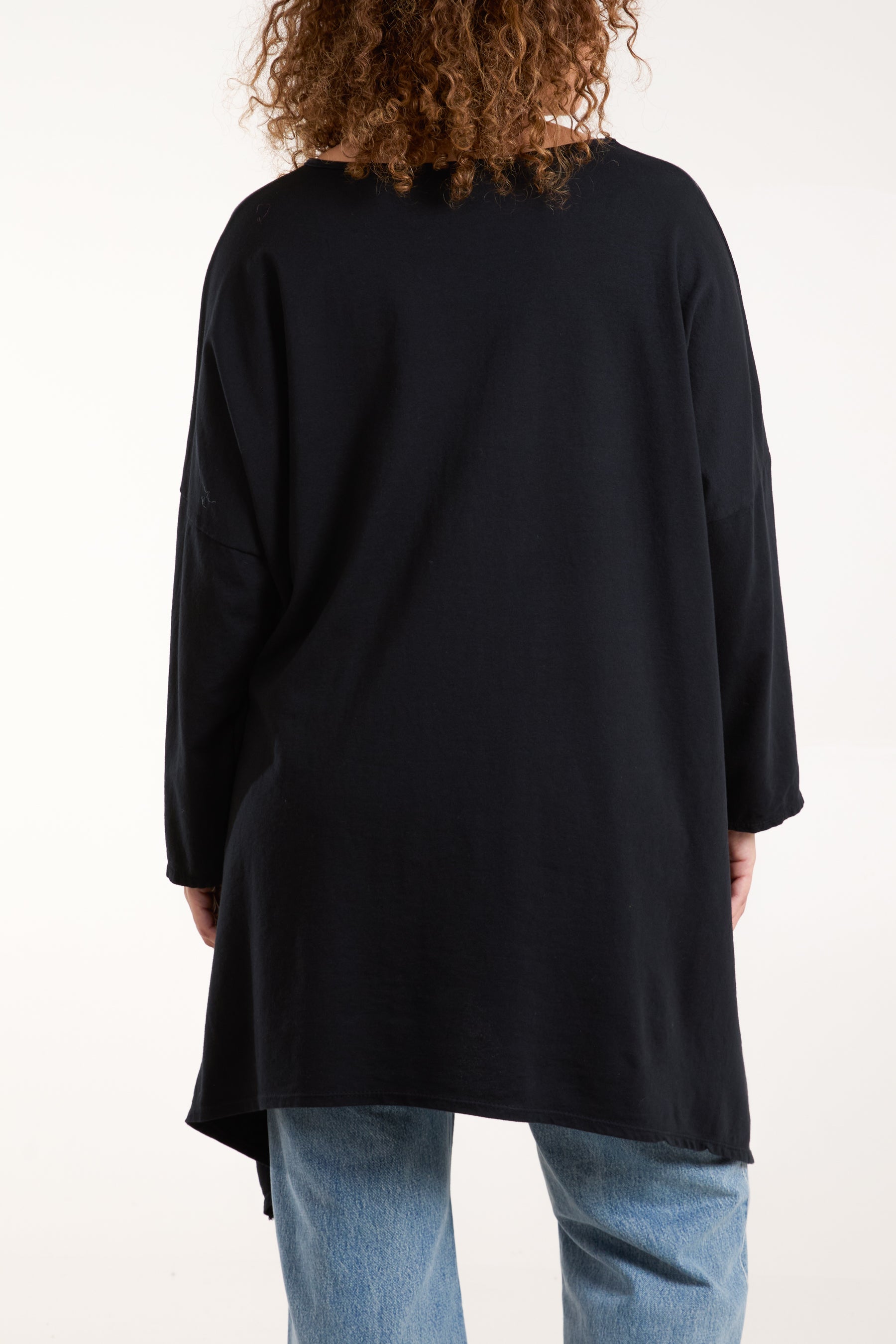 Asymmetric Hem Long Sleeve Top