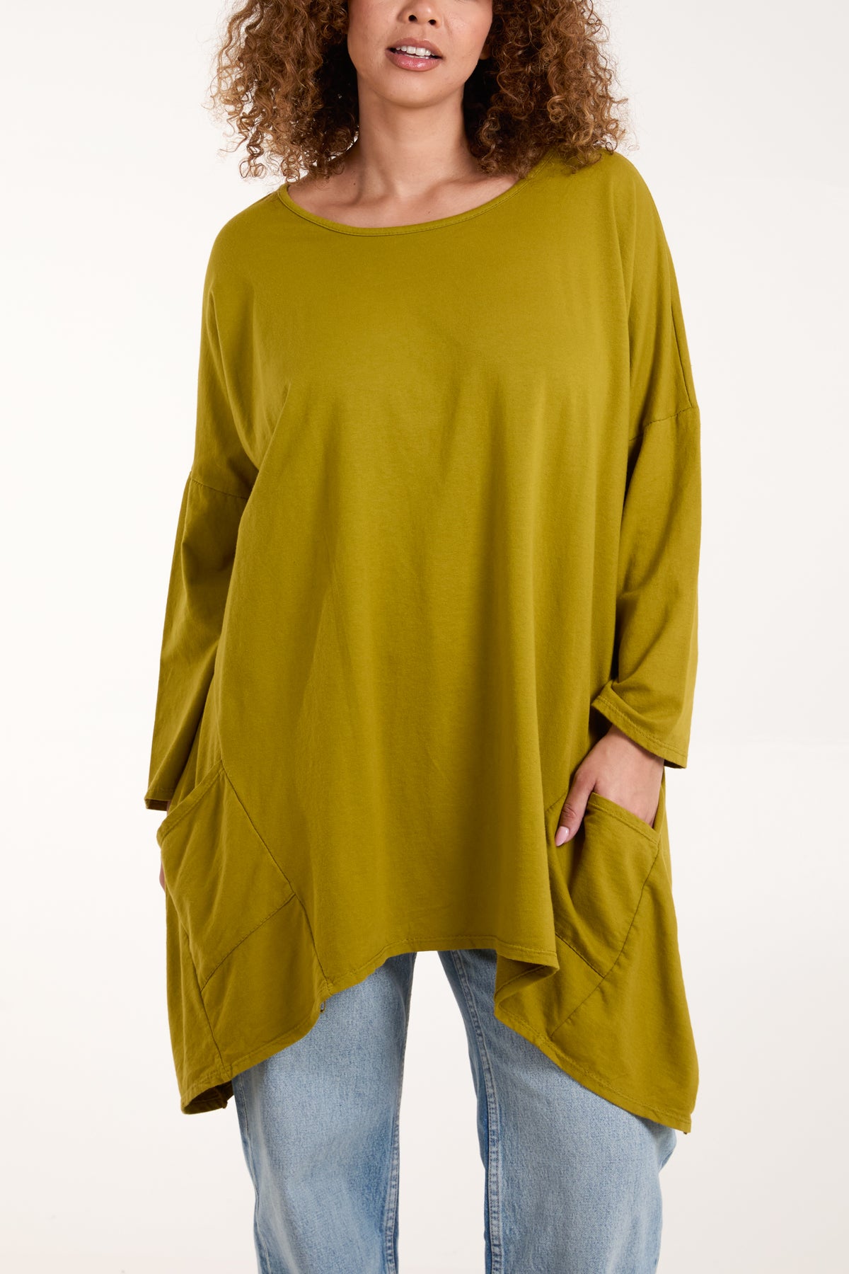 Asymmetric Hem Long Sleeve Top