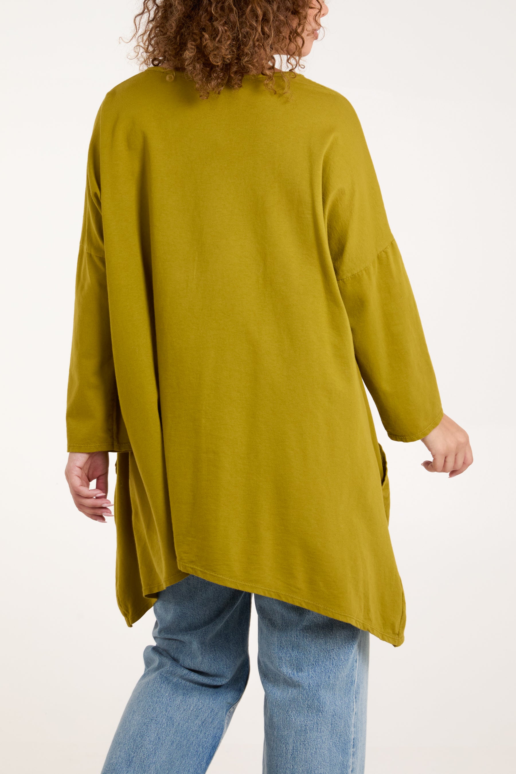 Asymmetric Hem Long Sleeve Top