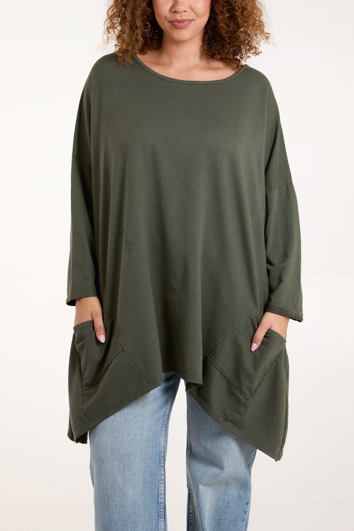 Asymmetric Hem Long Sleeve Top