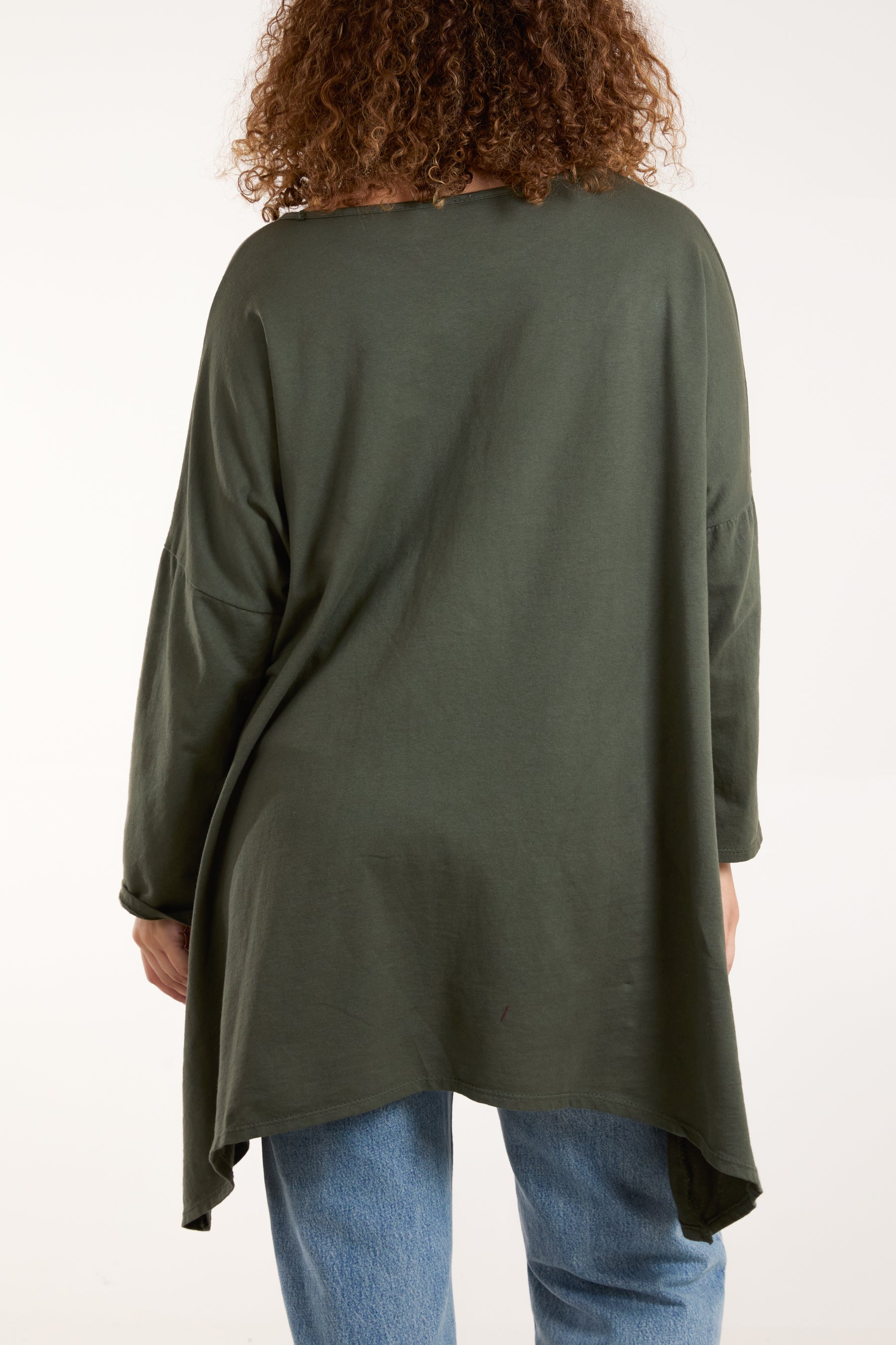 Asymmetric Hem Long Sleeve Top