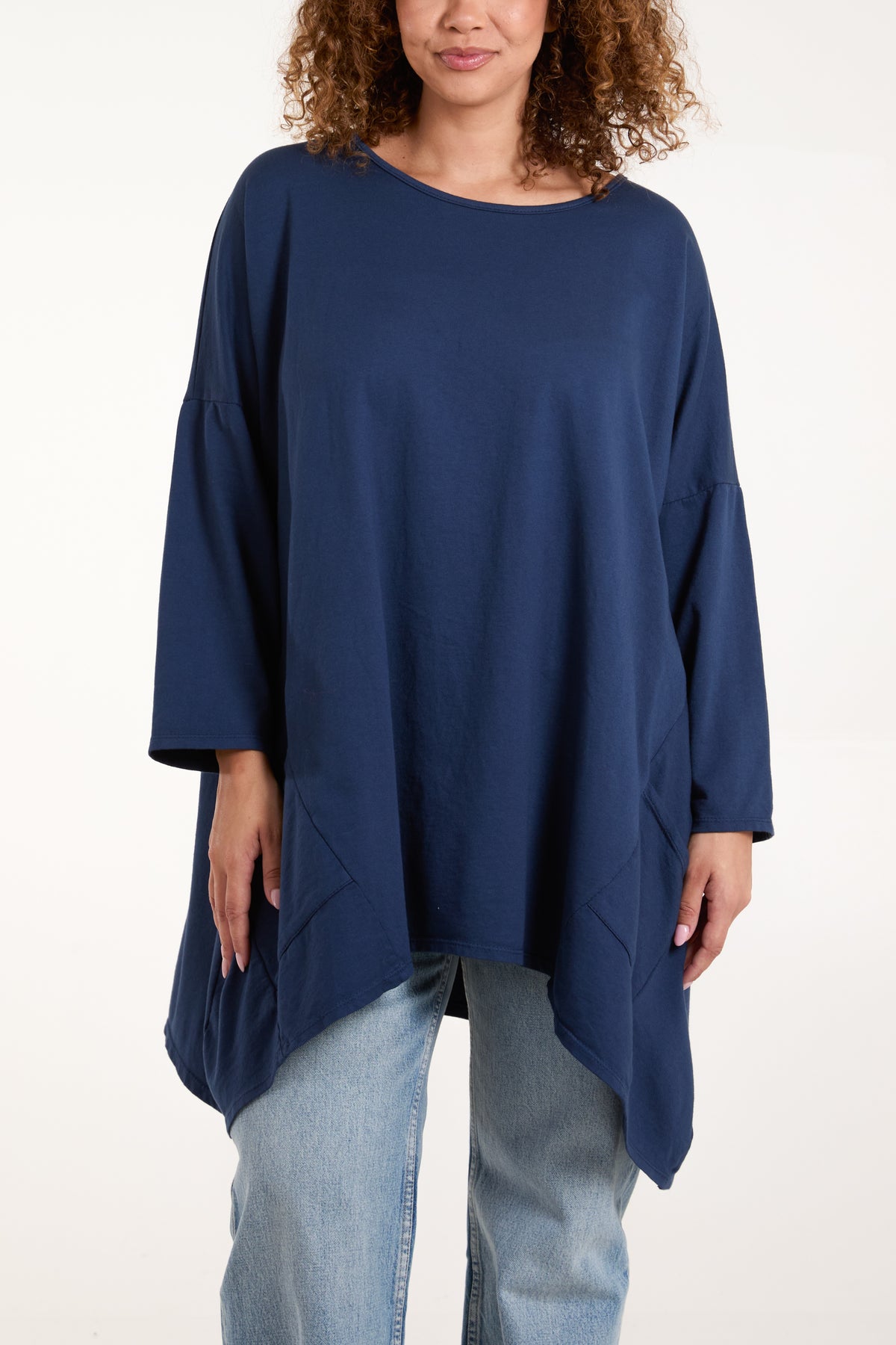 Asymmetric Hem Long Sleeve Top