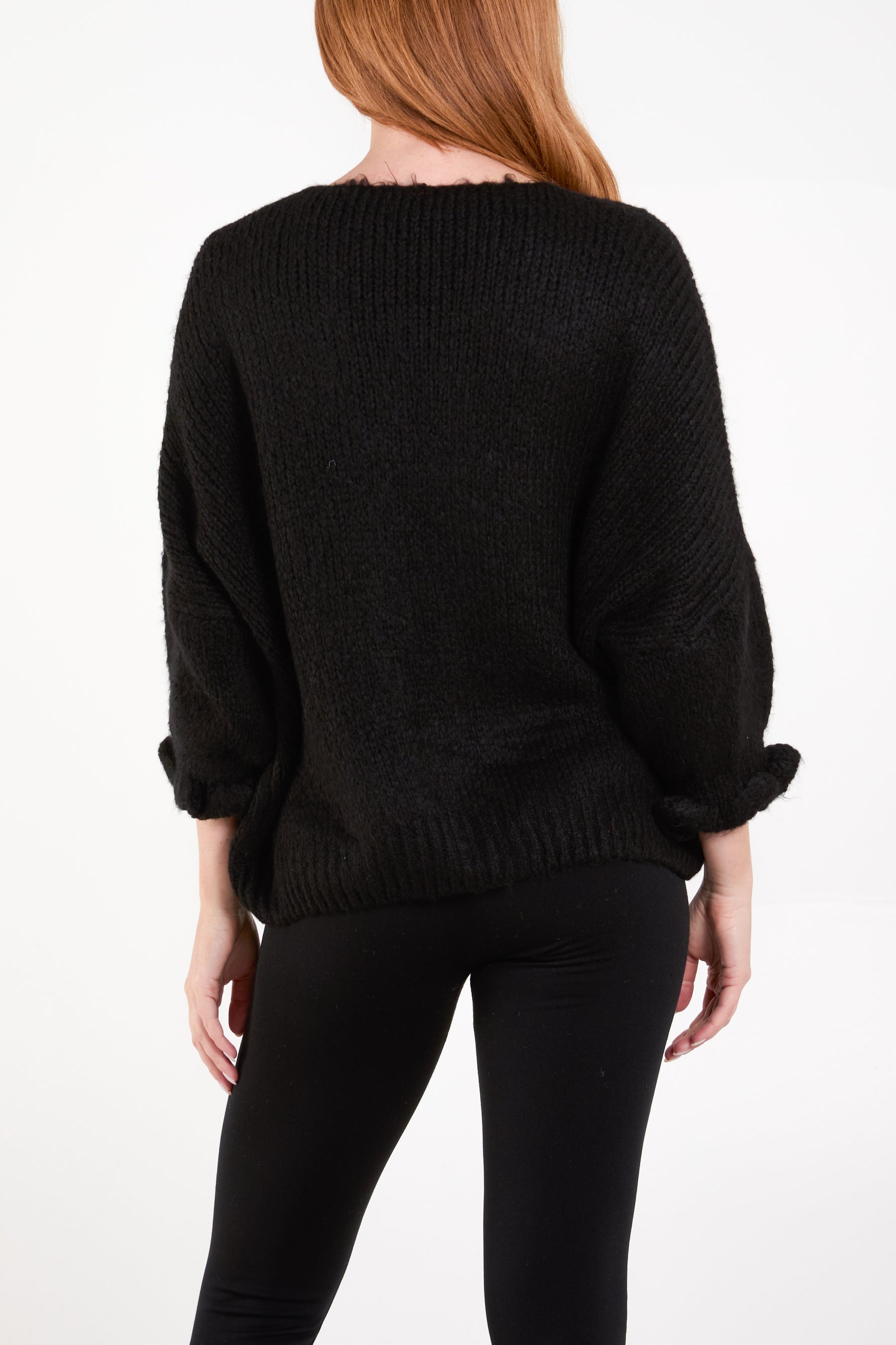 Triple Tie Front Frill Sleeve Cardigan